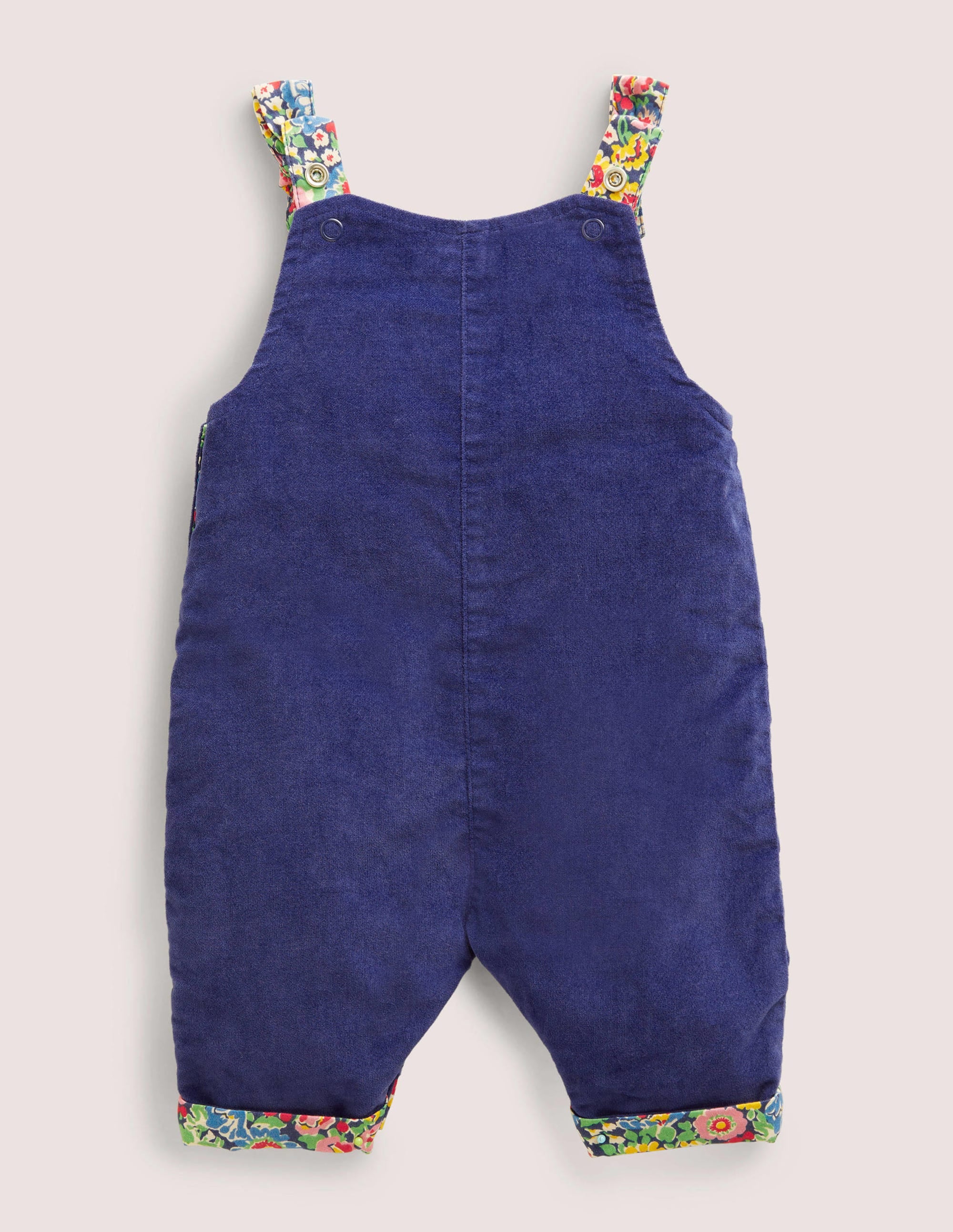 Latzhose aus Samt-Segelblau, Rotkehlchen - Image 2