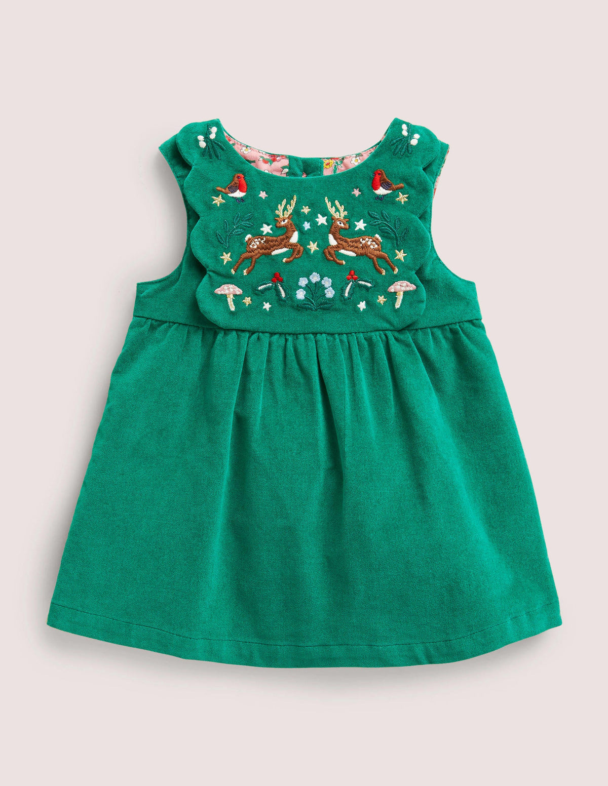 Trägerkleid aus Samt-Waldgrün, Weihnachtlich - Image 1