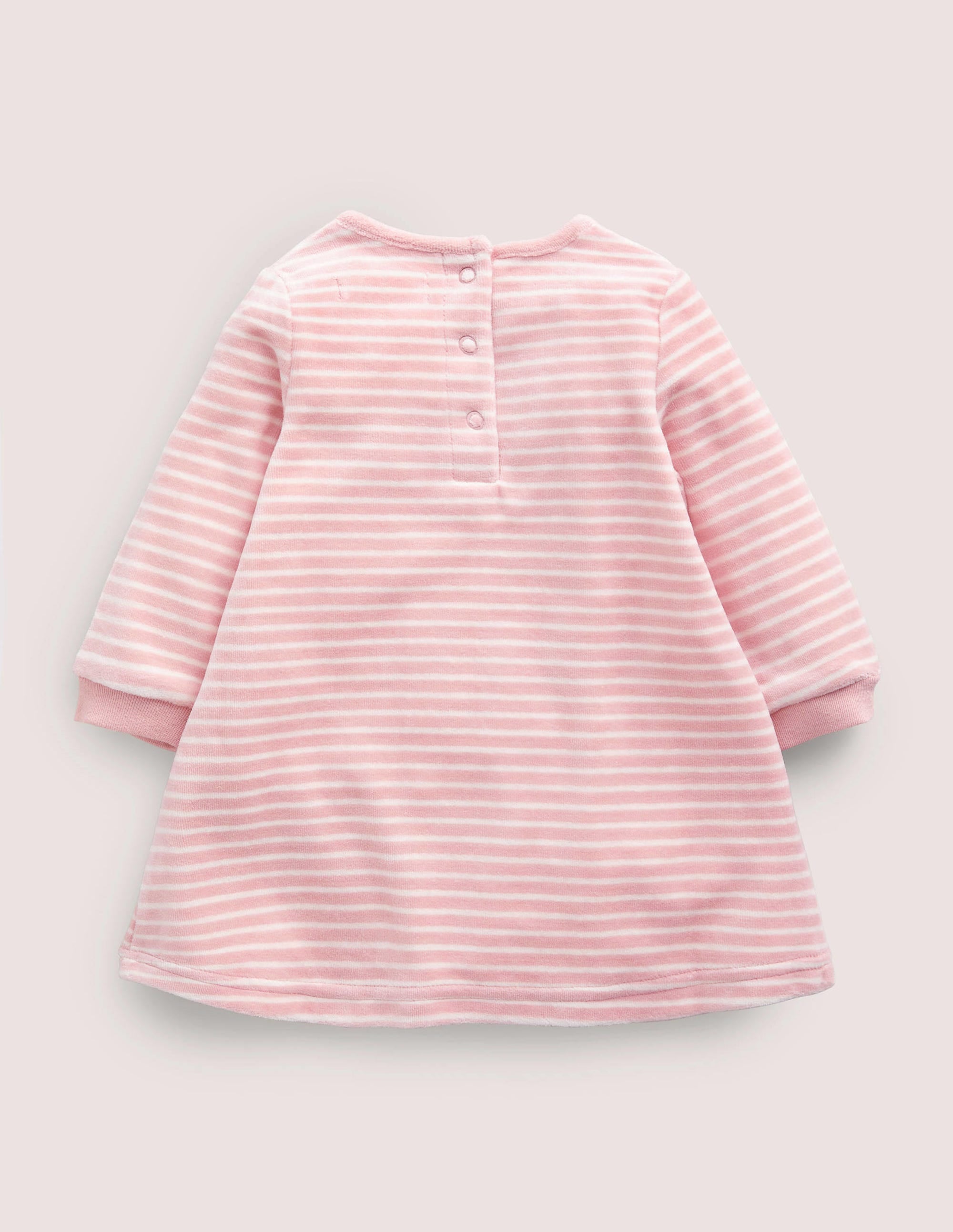 Robe en velours à appliqués-Lapin rose boto/ivoire - Image 2