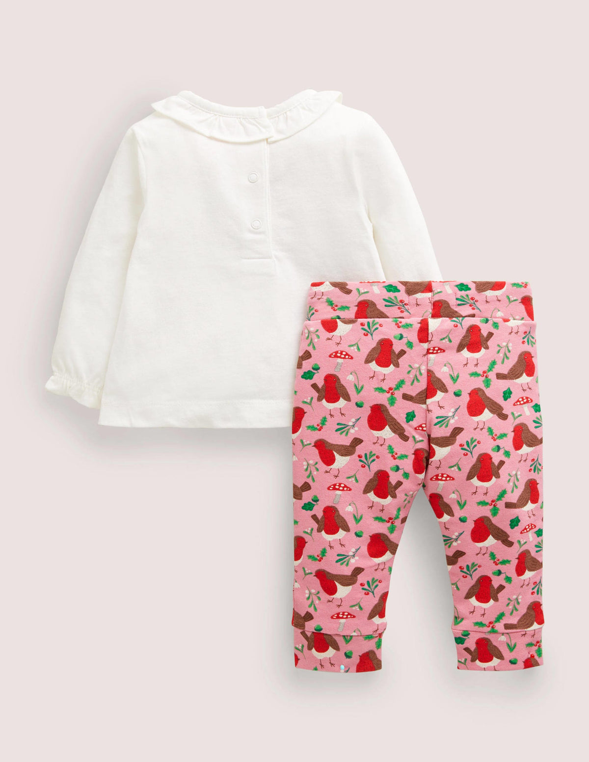 Set aus Applikationsoberteil und Leggings-Delfinrosa, Rotkehlchen-2