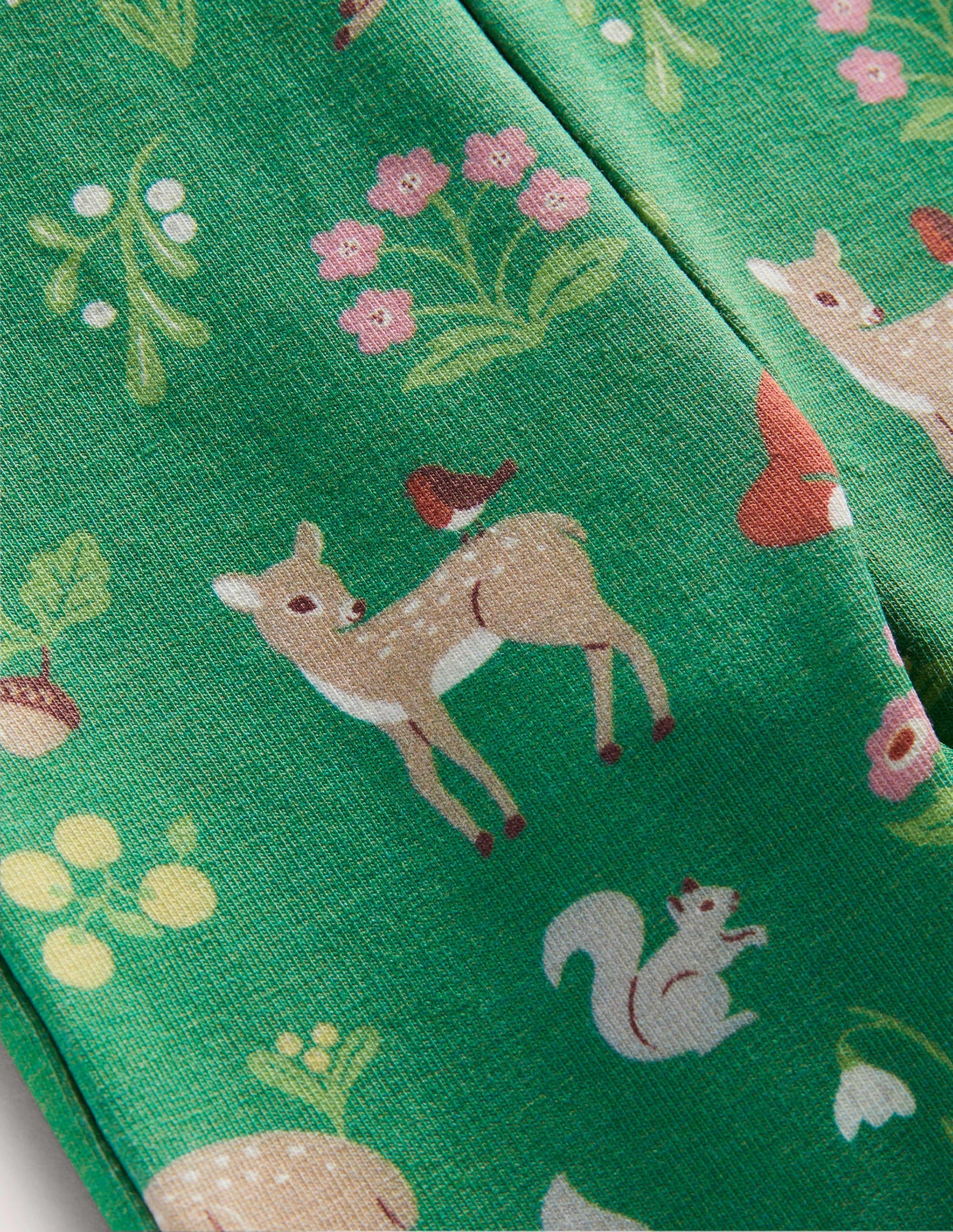 Set aus Weboberteil und Leggings-Waldgrün, Weihnachtliches Waldmotiv-3