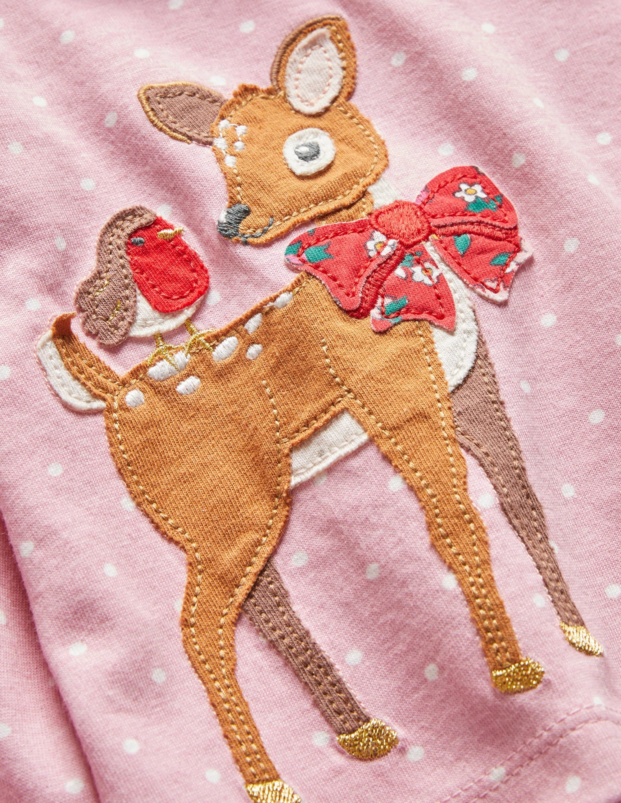 Appliqué Graphic T-Shirt-Cameo Pink Spot Deer - Image 3