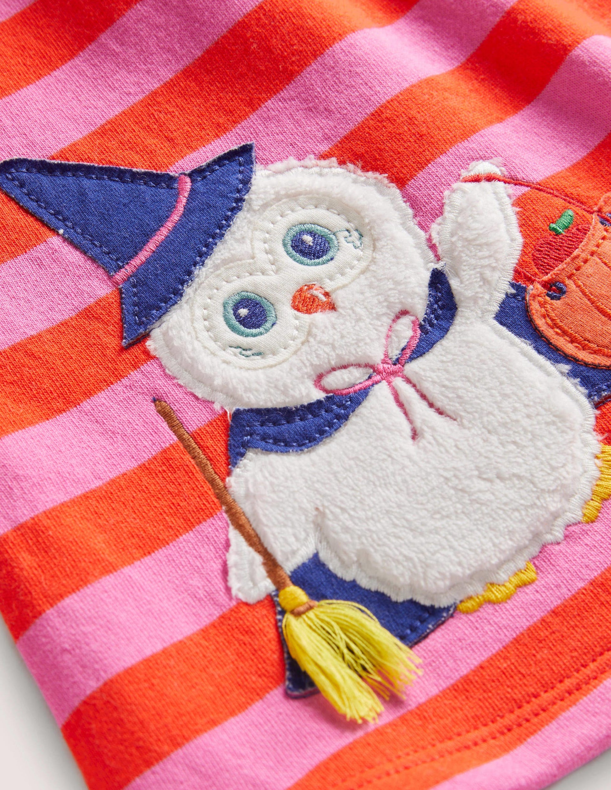 Halloween Owl Stripe Sweatshirt Dress Set-Rot/Pink, Halloween-Eule-3
