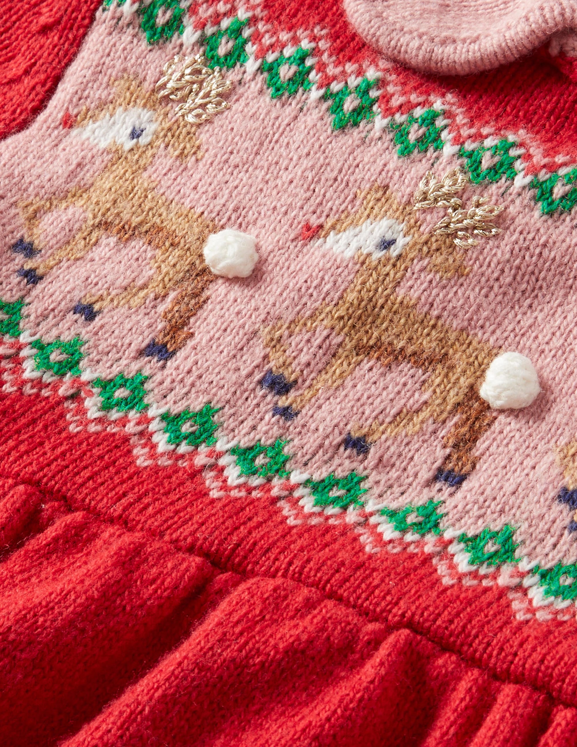 Red Reindeer Knitted Christmas Dress-Rennes rouge rockabilly - Image 3