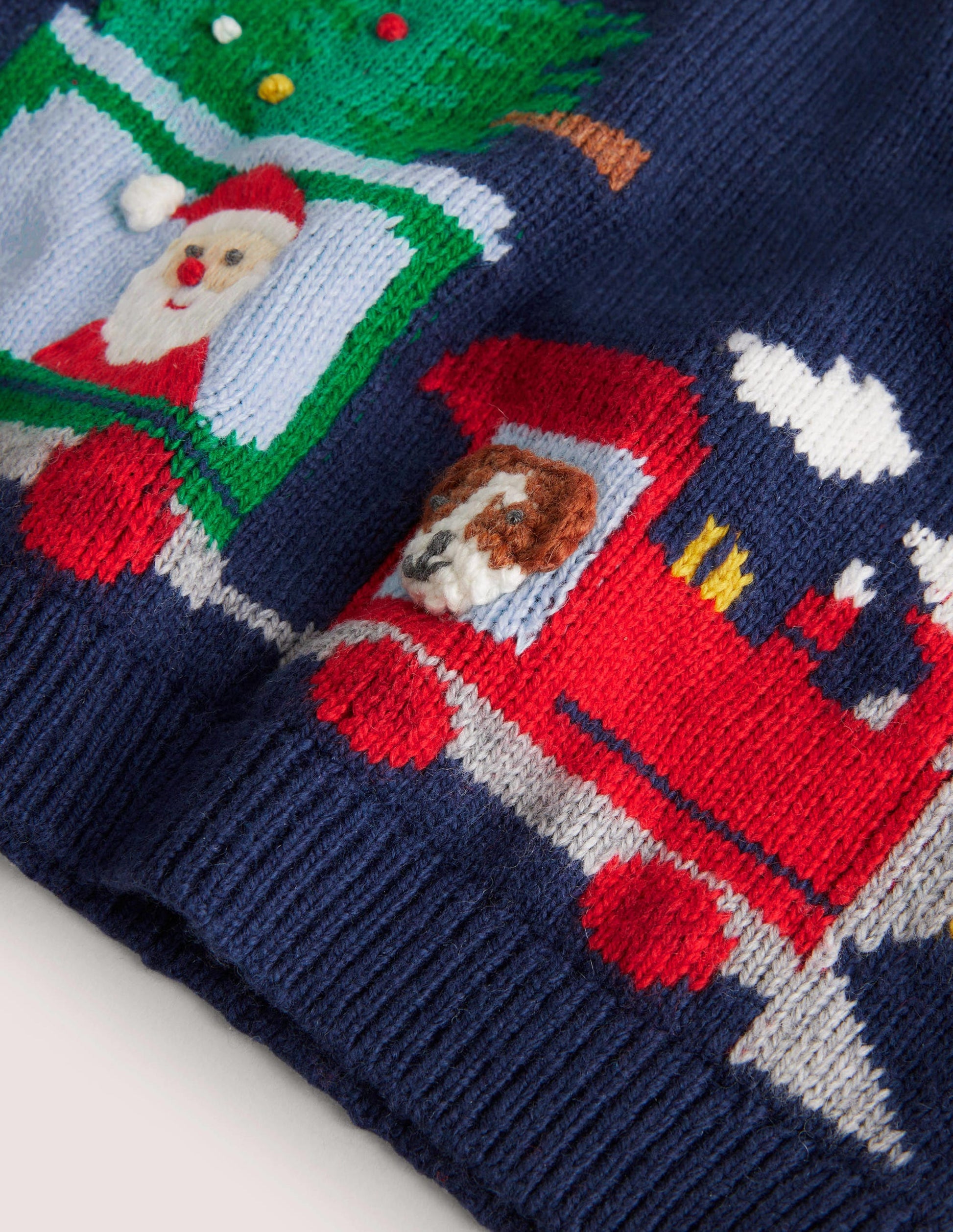 Fröhlicher weihnachtlicher Pullover-Schuluniform-Navy, Zug-3