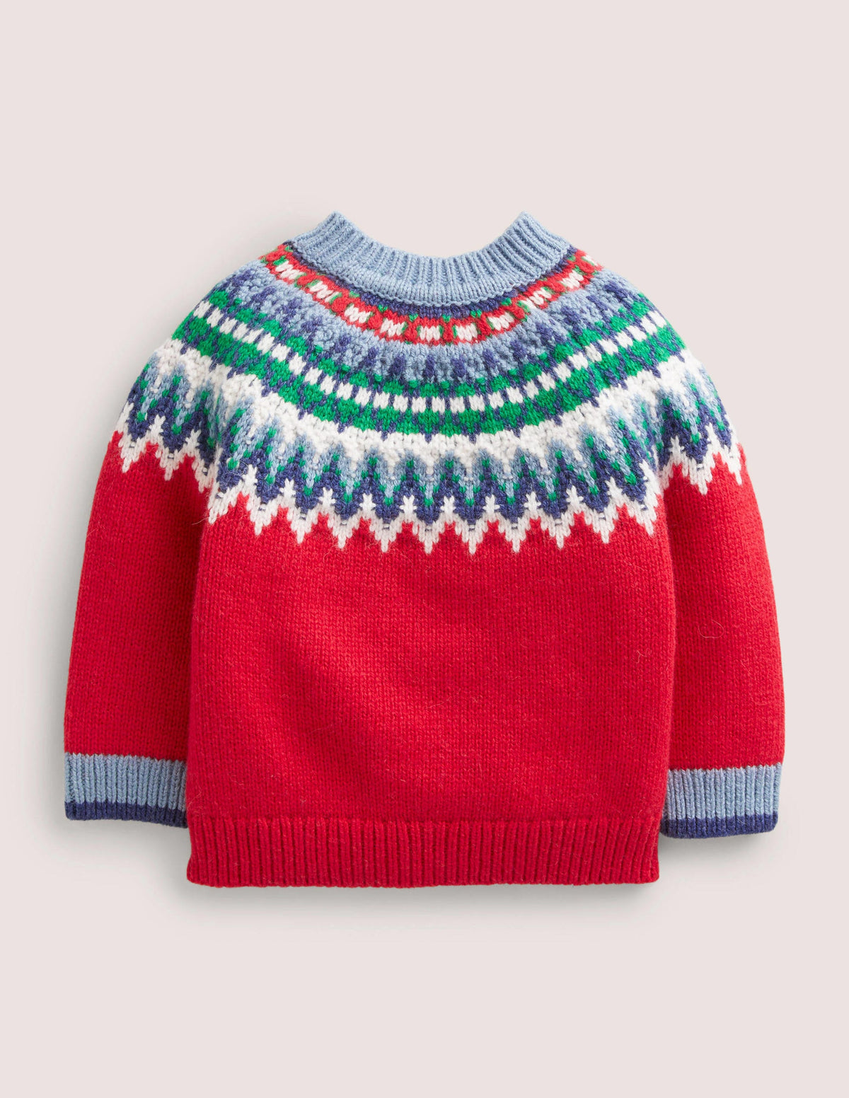 Fröhlicher Fair-Isle-Pullover-Rockabilly-Rot, Fair-Isle-Muster - Image 2
