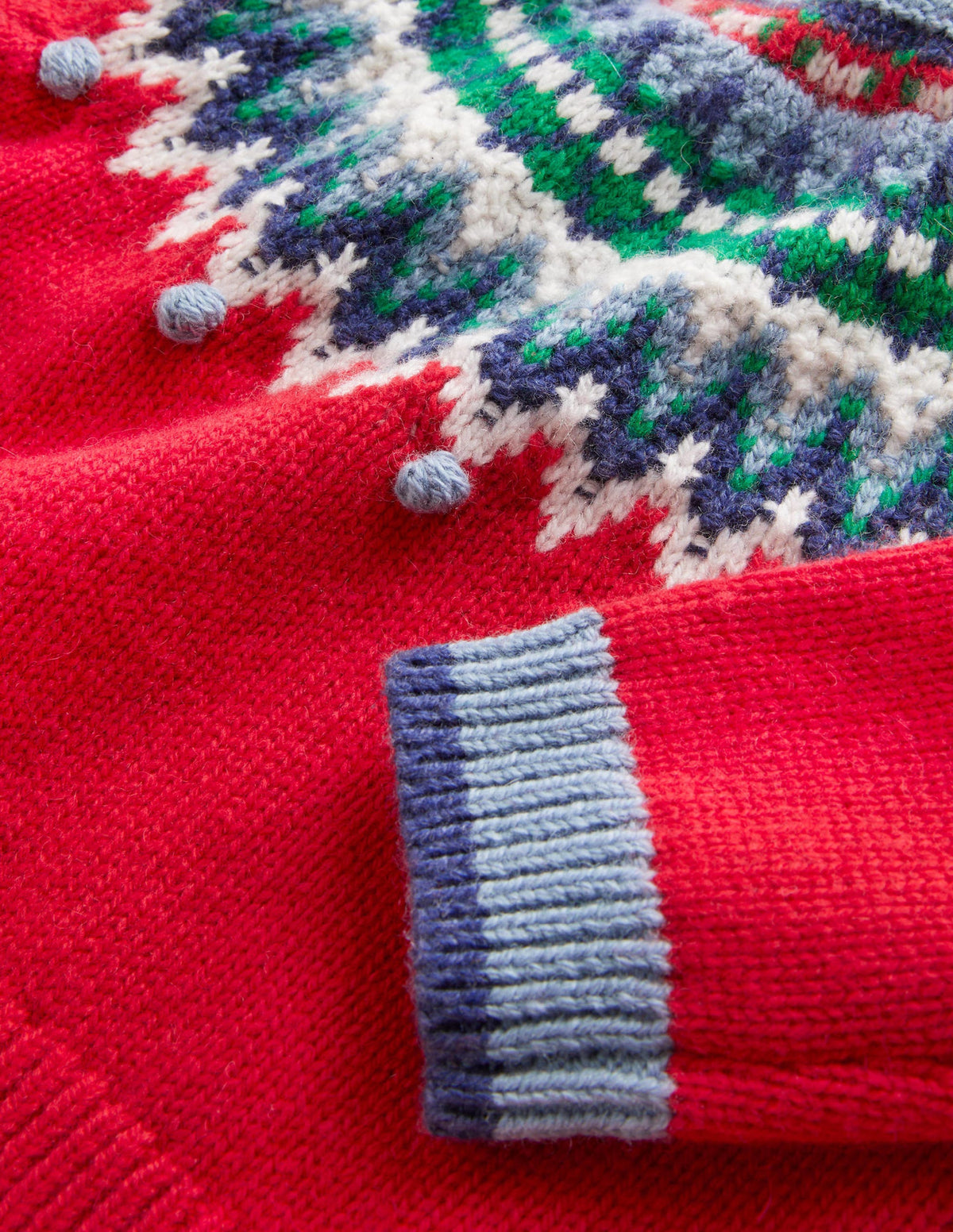Fröhlicher Fair-Isle-Pullover-Rockabilly-Rot, Fair-Isle-Muster - Image 3