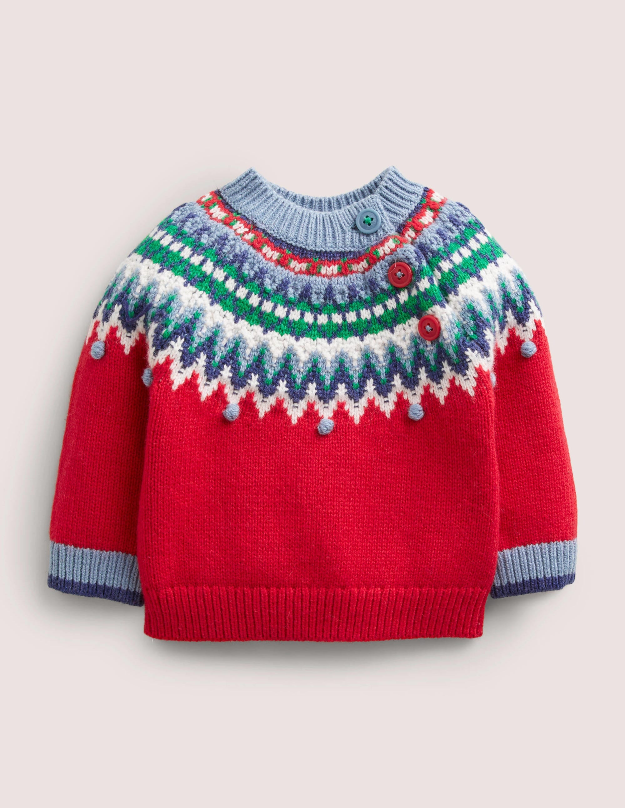 Fröhlicher Fair-Isle-Pullover-Rockabilly-Rot, Fair-Isle-Muster - Image 1