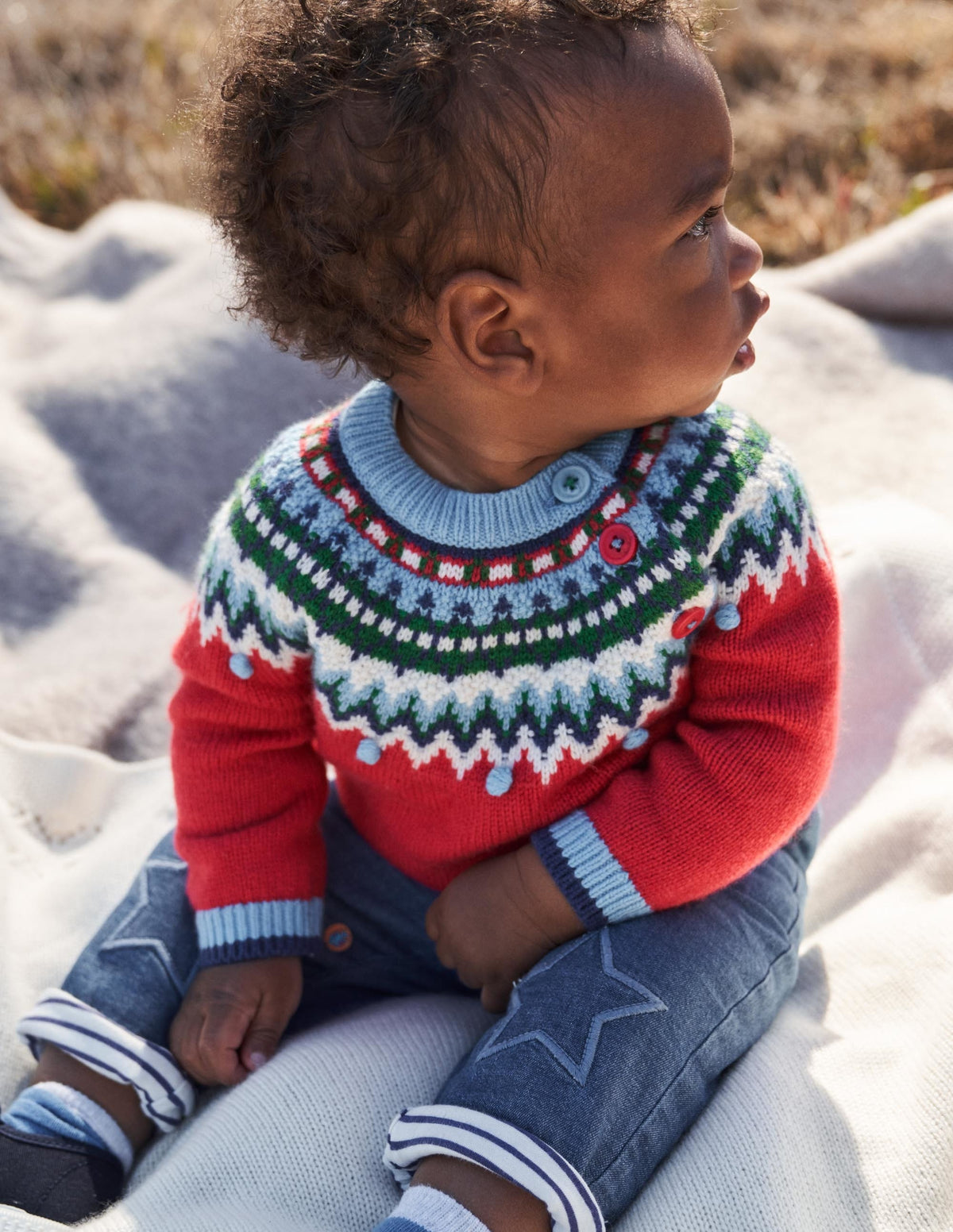 Fröhlicher Fair-Isle-Pullover-Rockabilly-Rot, Fair-Isle-Muster-4