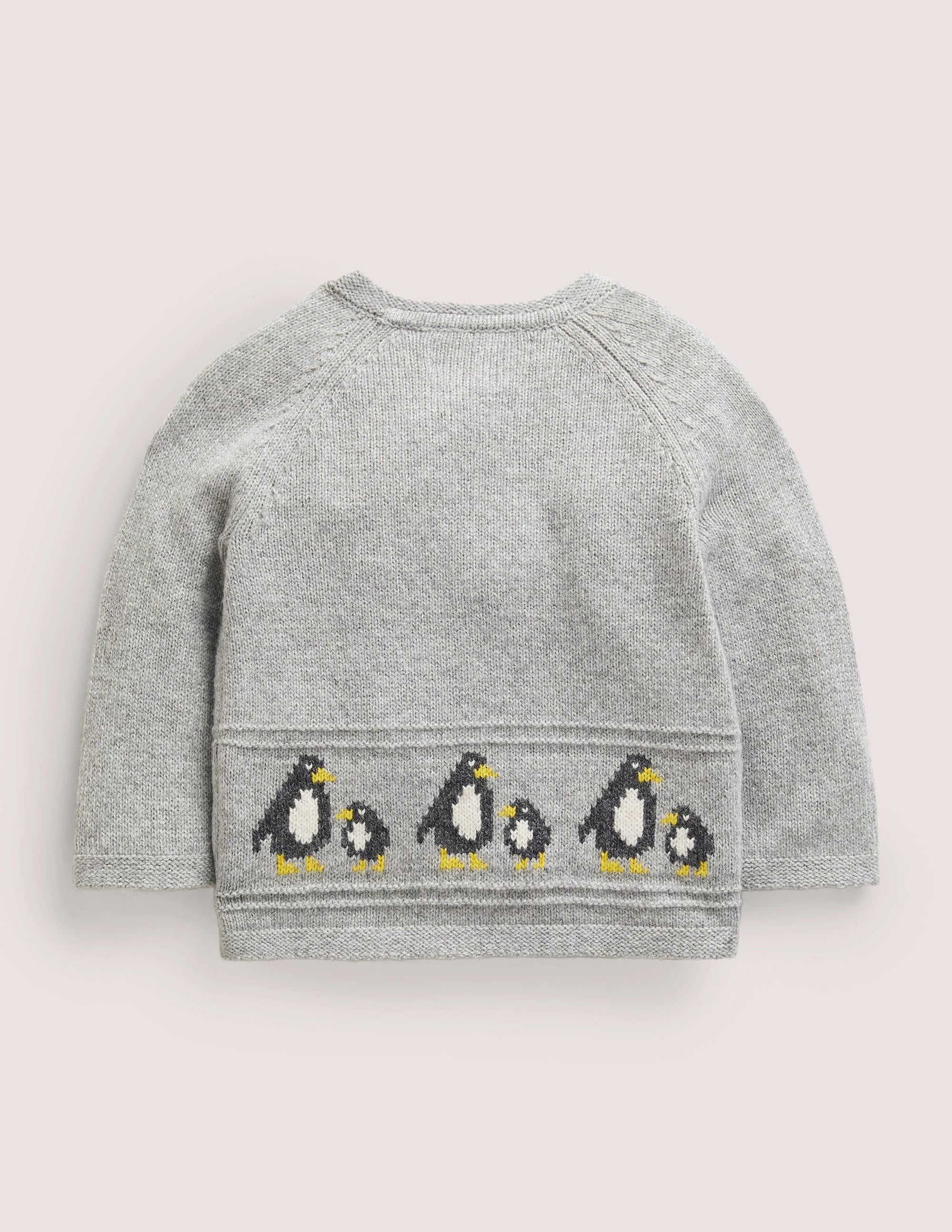 Gilet motif jacquard pour nouveau-né-Pingouins argenté chiné - Image 2
