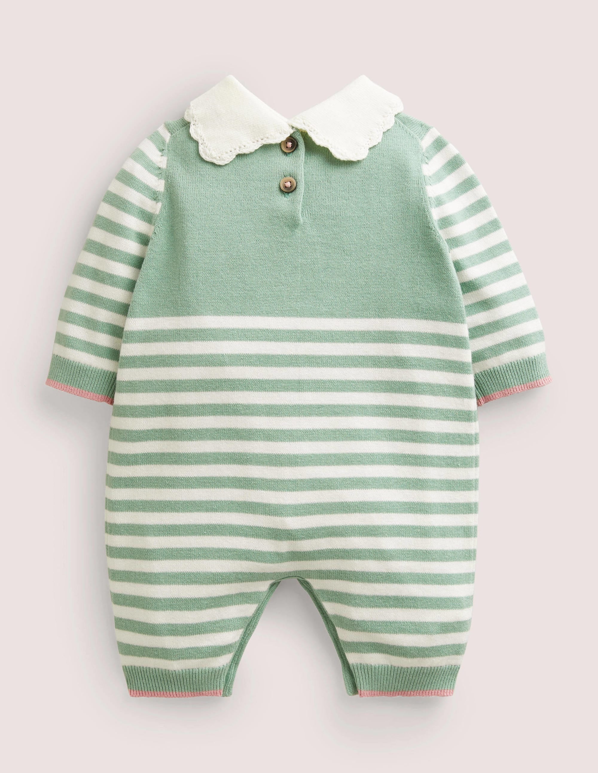 Green-Striped Knitted Elf Christmas Romper-Zultanitgrün, Gestreift/Elf - Image 2