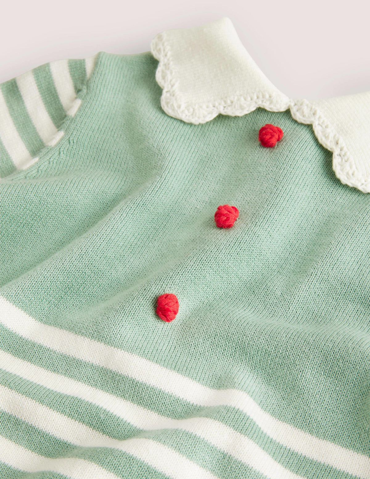 Green-Striped Knitted Elf Christmas Romper-Zultanitgrün, Gestreift/Elf - Image 3