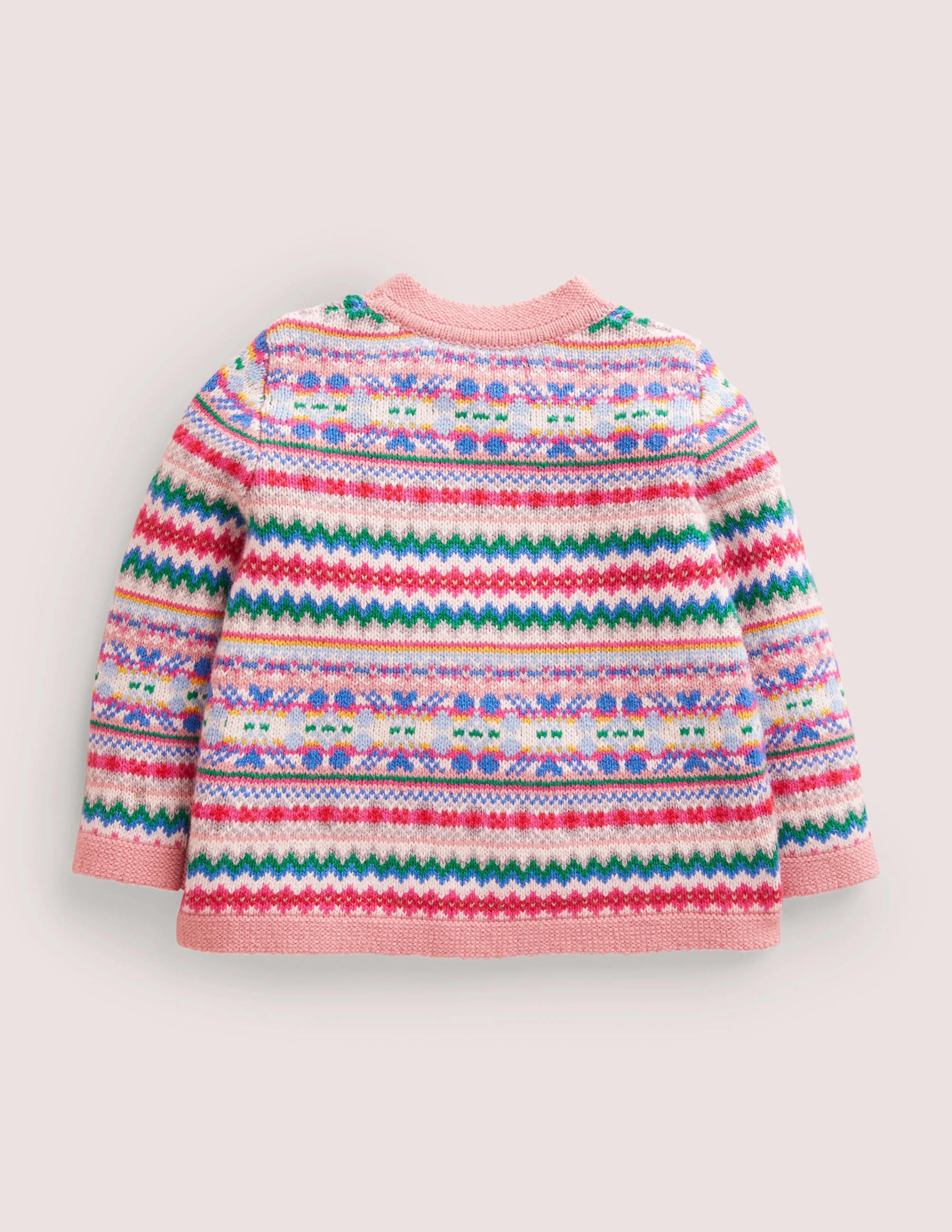 Cardigan mit durchgehendem Fair-Isle-Muster-Delfinrosa, Fair-Isle-Muster - Image 2
