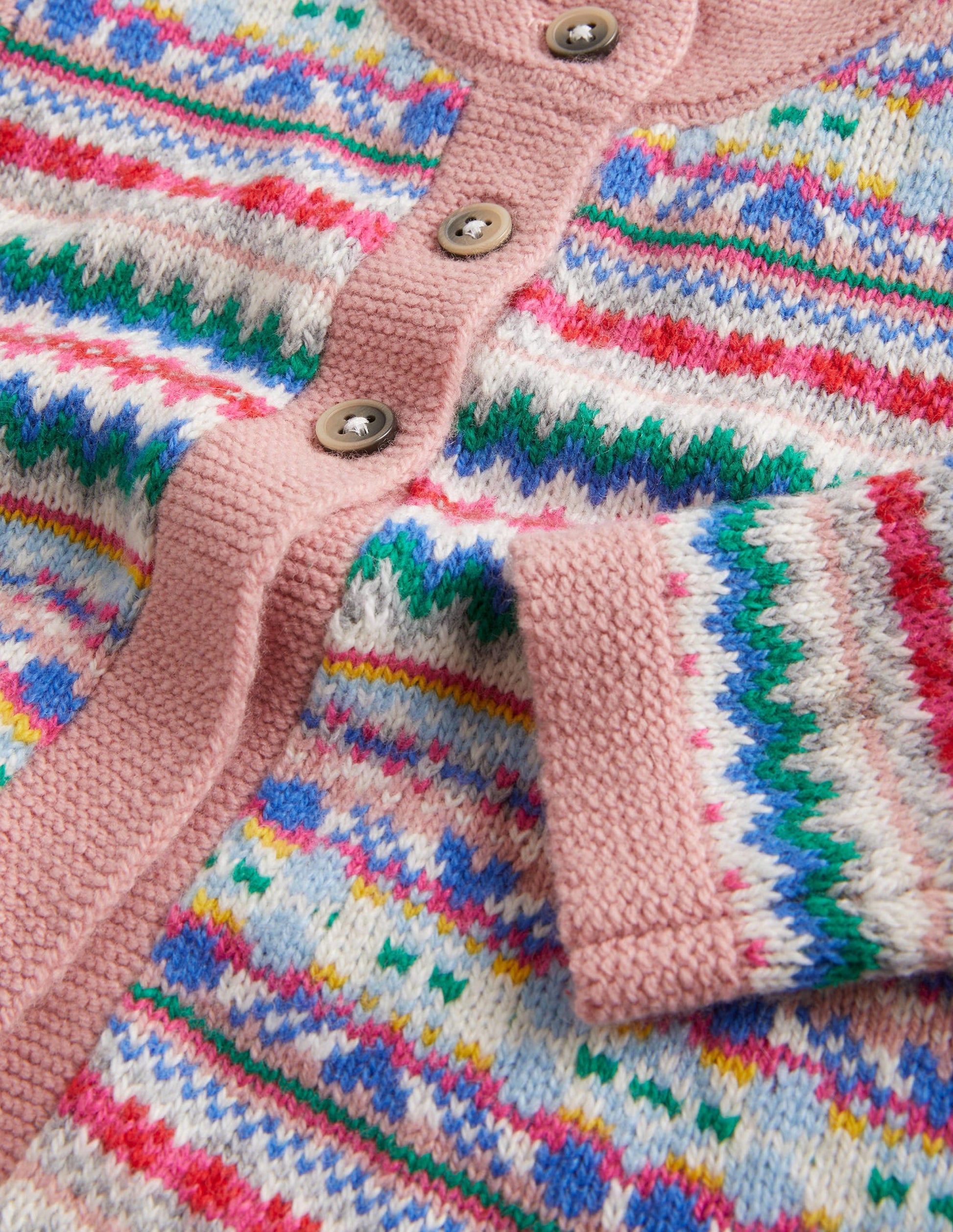 Cardigan mit durchgehendem Fair-Isle-Muster-Delfinrosa, Fair-Isle-Muster-3