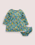 Printed Jersey Dress-Bright Blue Giraffes