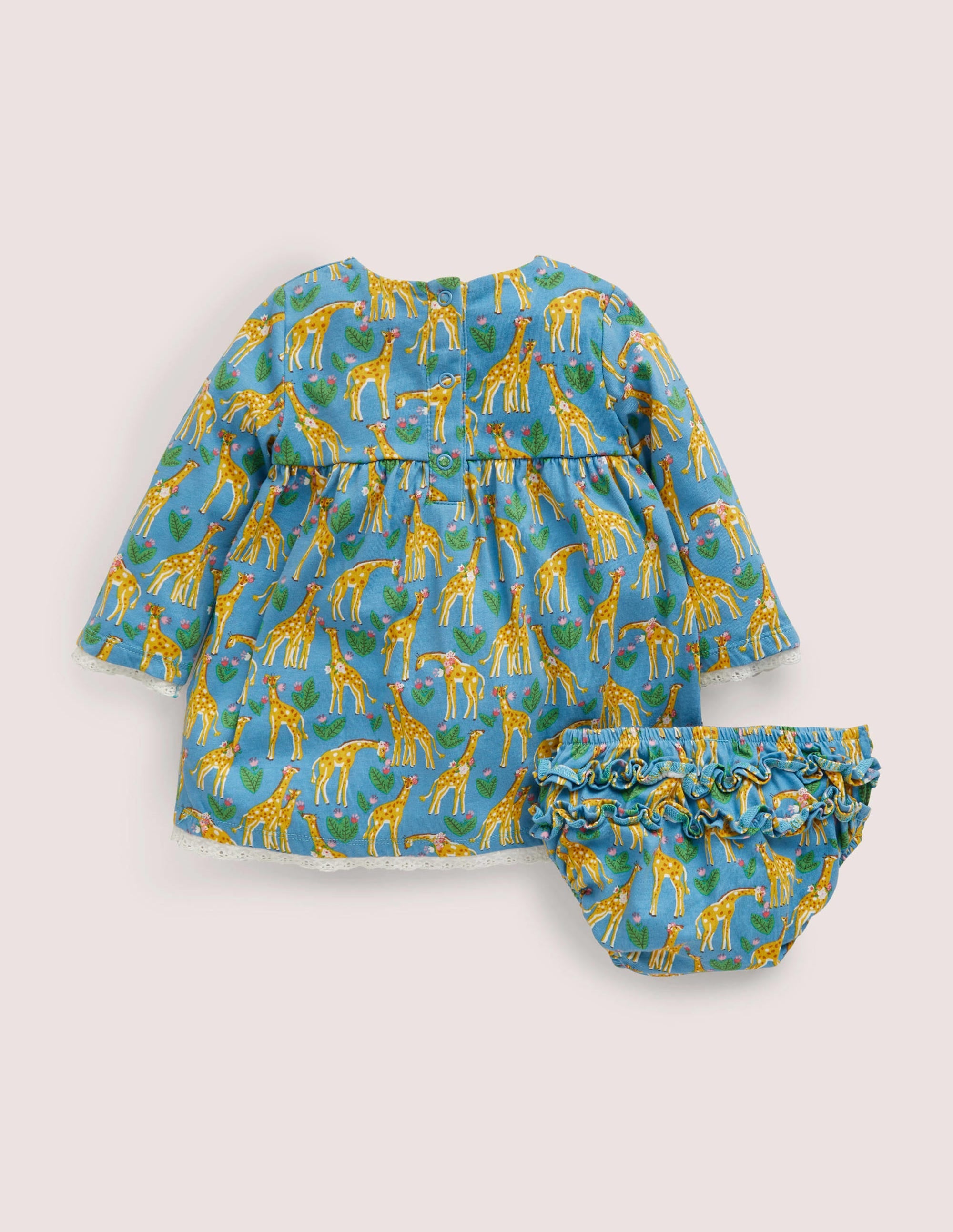 Printed Jersey Dress-Bright Blue Giraffes - Image 2