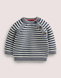 Navy and White Striped Cashmere Jumper-Tribord
