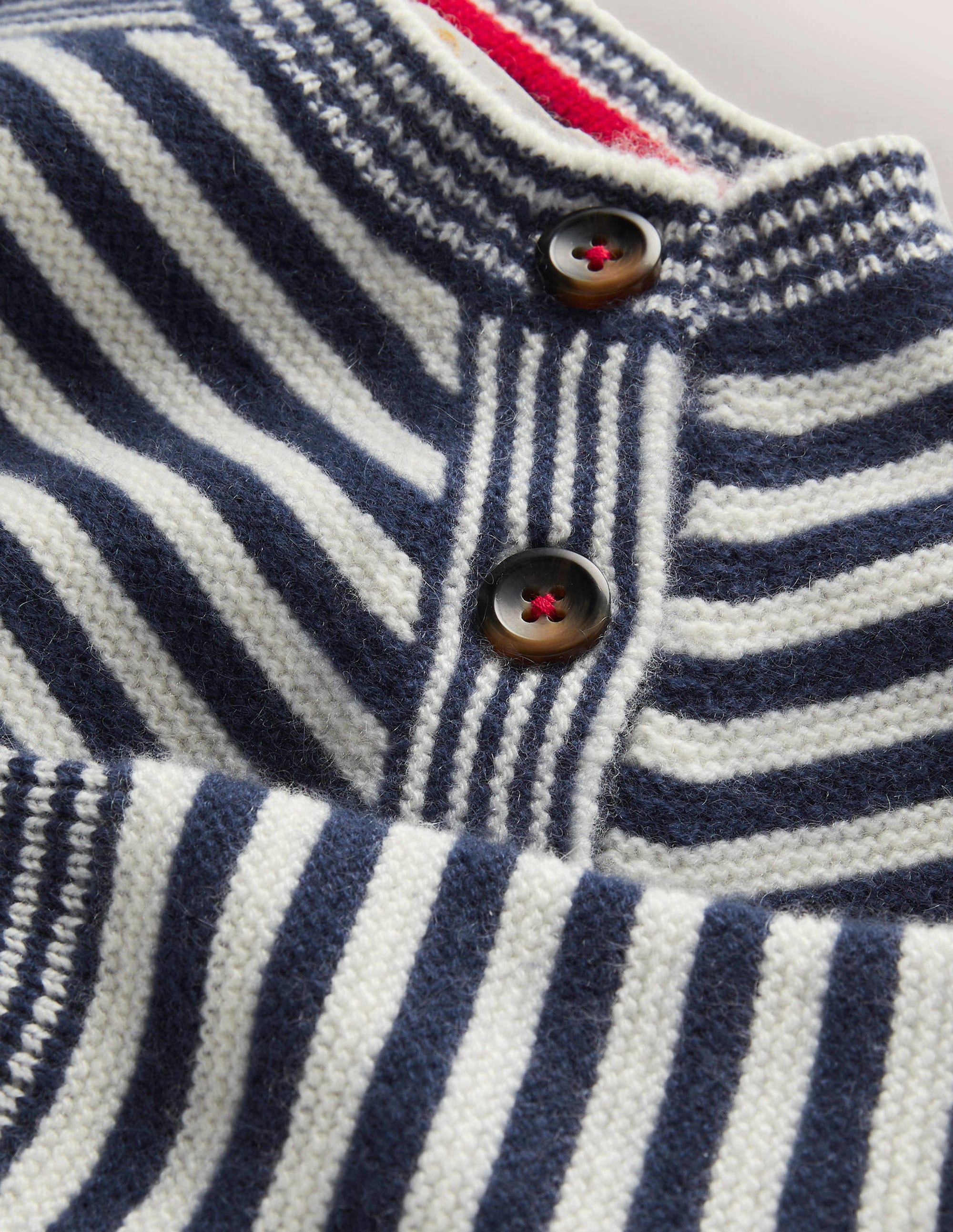 Navy and White Striped Cashmere Jumper-Tribord - Image 3