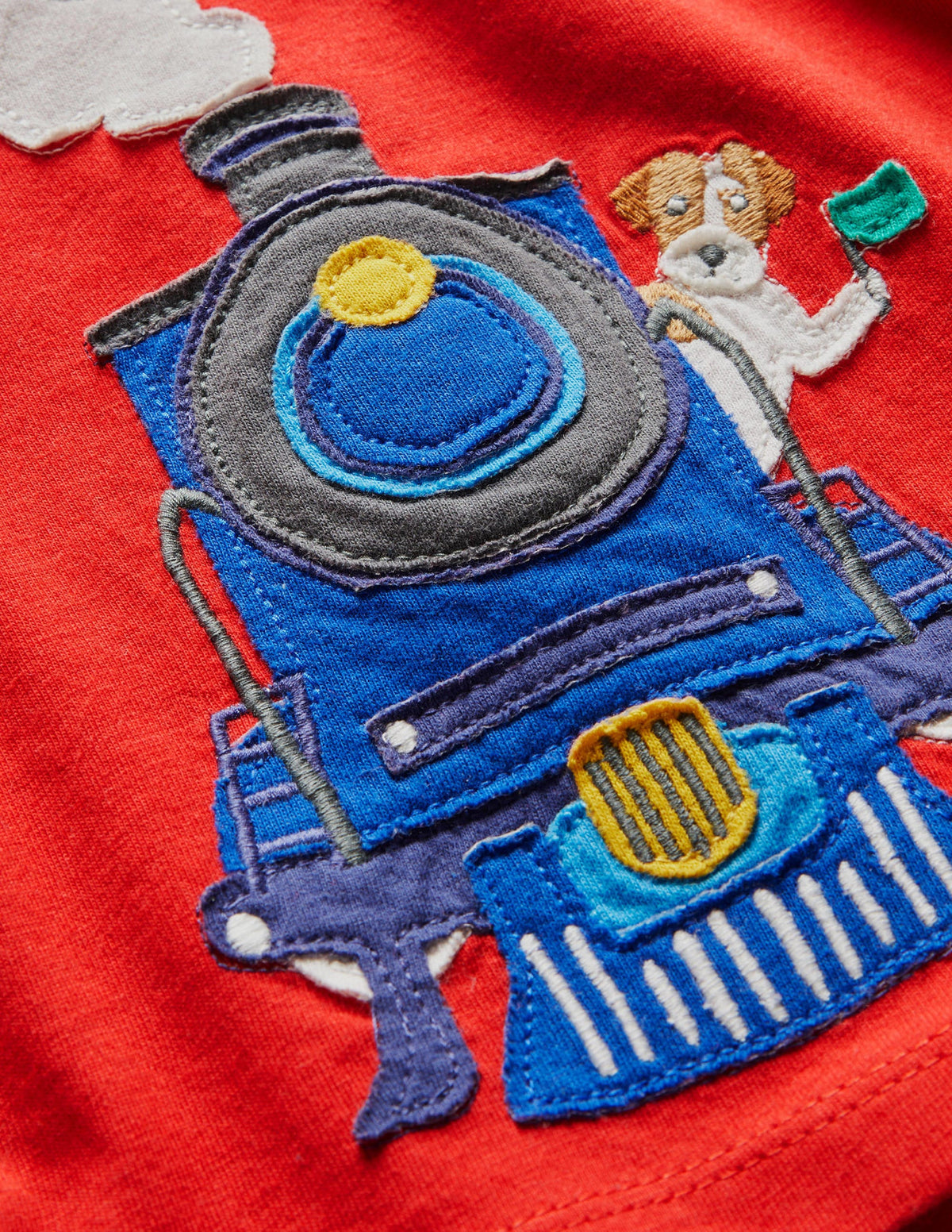 Langärmliges T-Shirt mit Applikation-Rockabilly-Rot, Zug-3