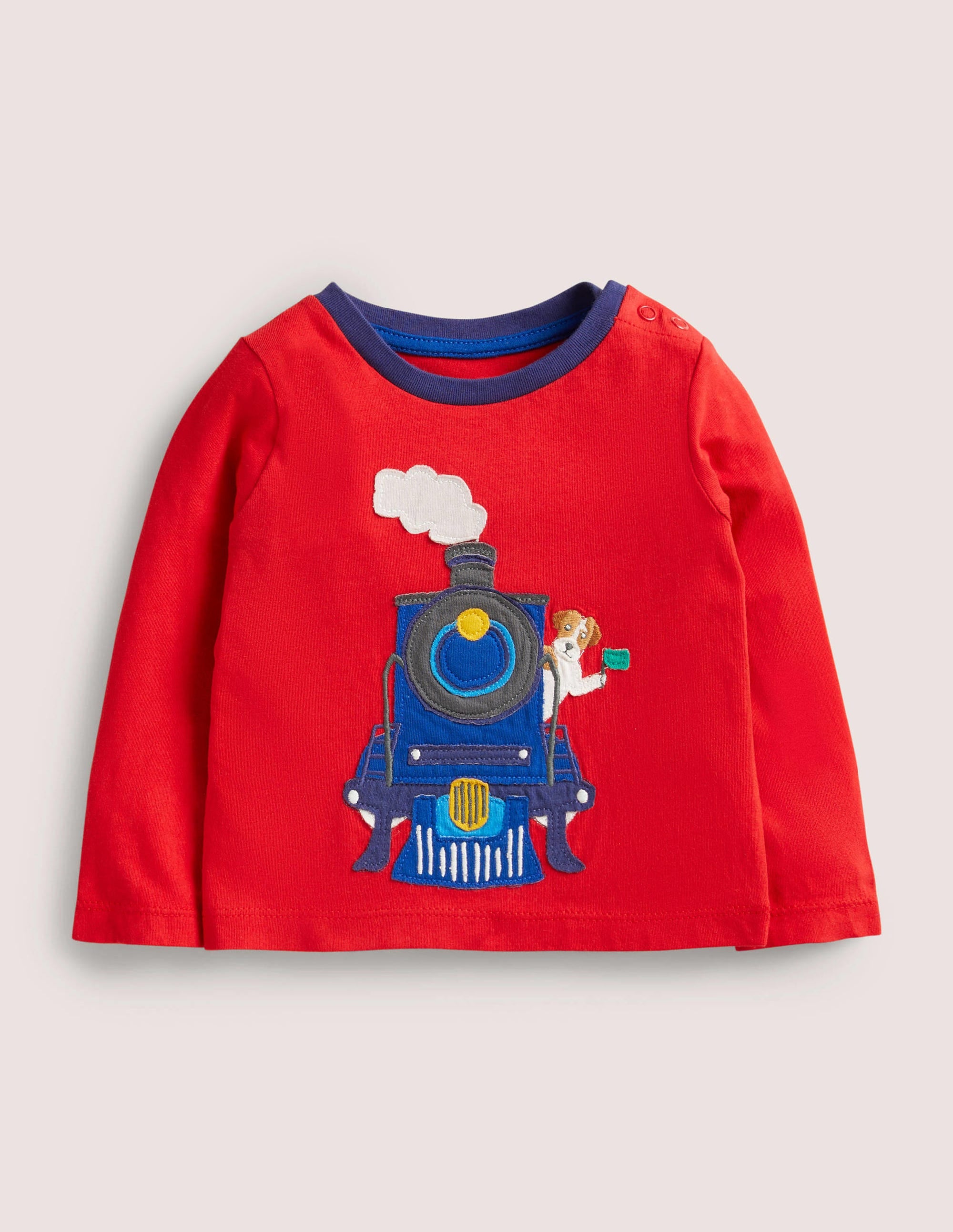 Langärmliges T-Shirt mit Applikation-Rockabilly-Rot, Zug - Image 1