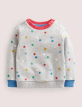Sweat cosy-Pois peints gris chiné