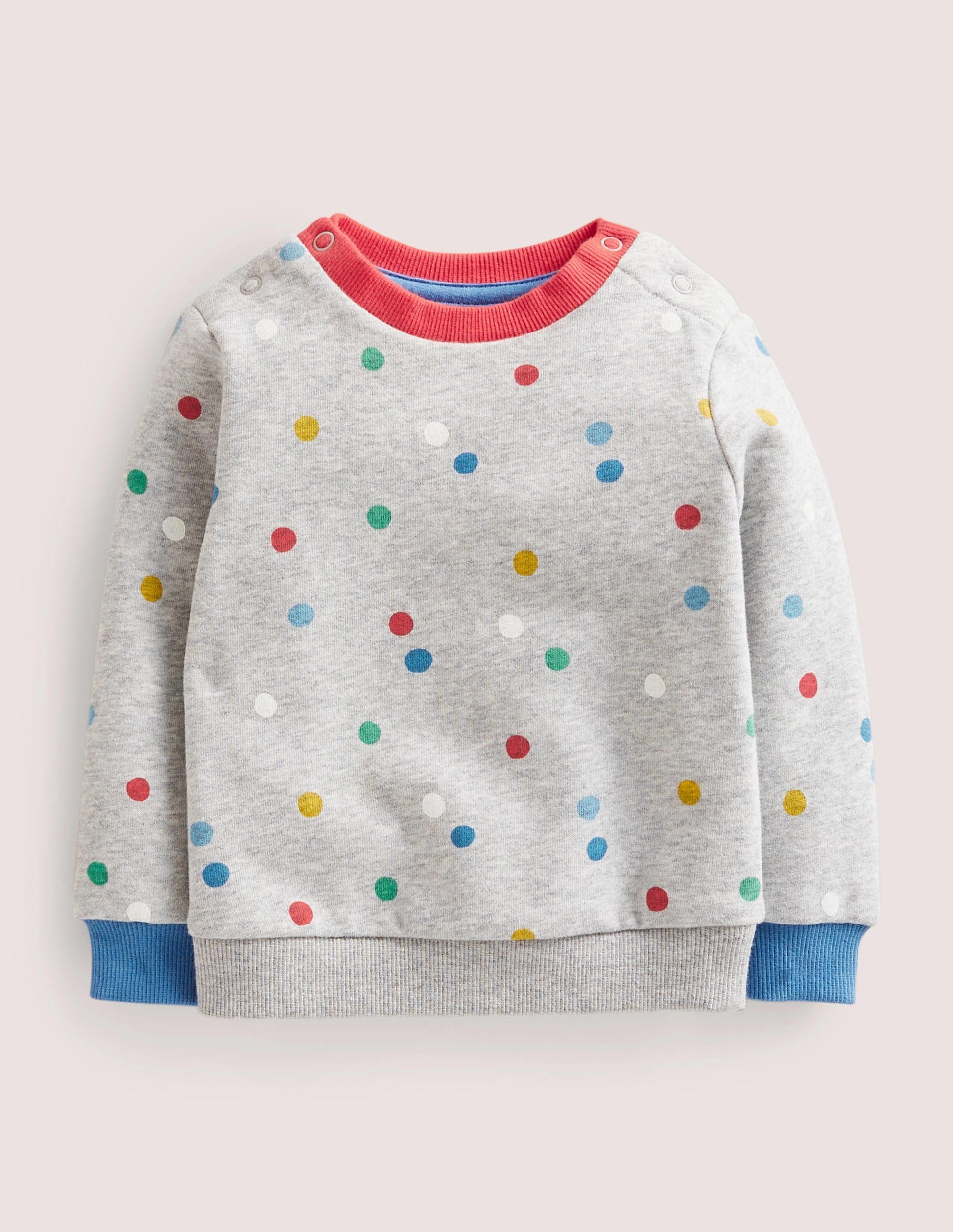 Sweat cosy-Pois peints gris chiné-1