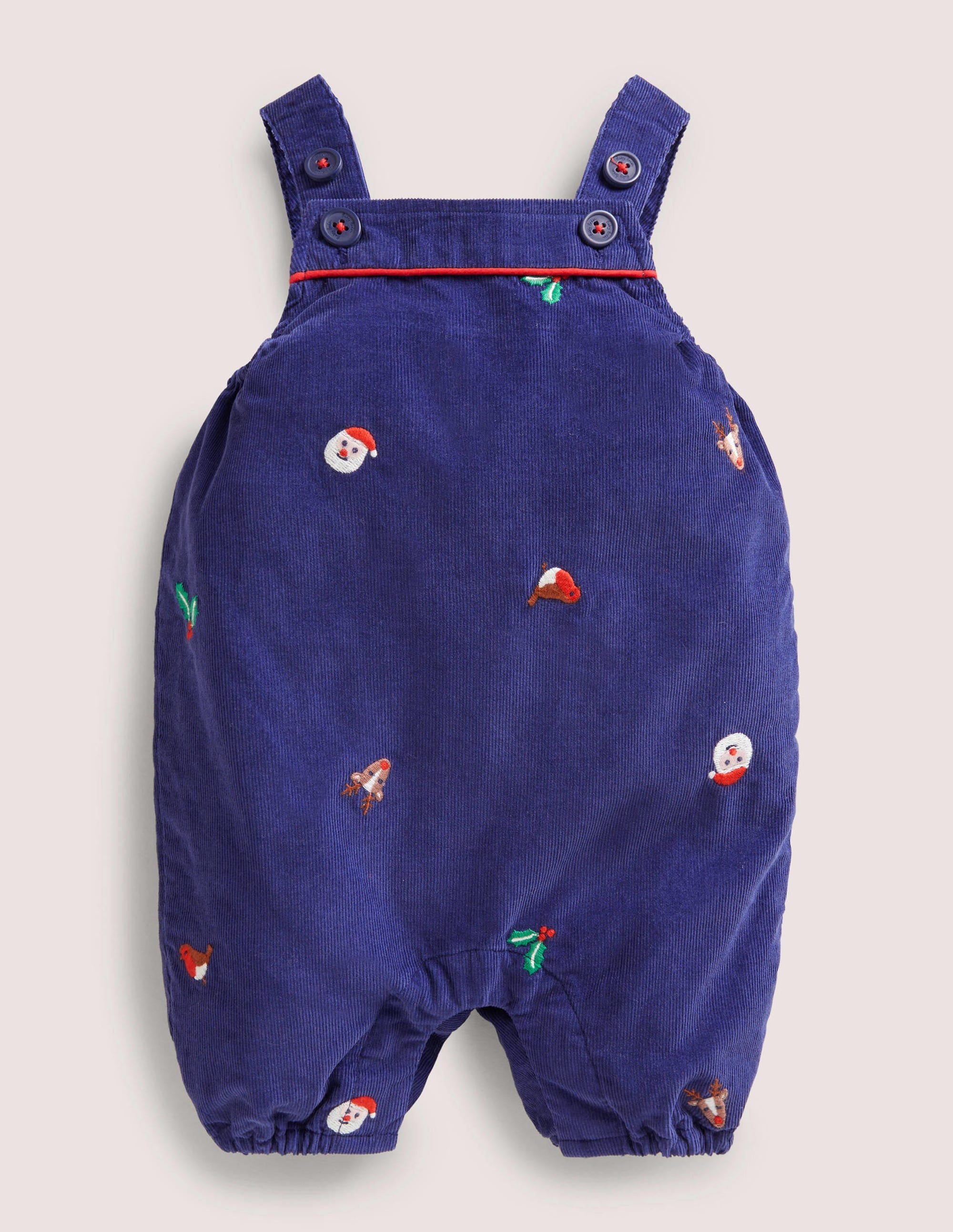 Ensemble festif et rétro avec salopette-Motif festif bleu tribord - Image 1