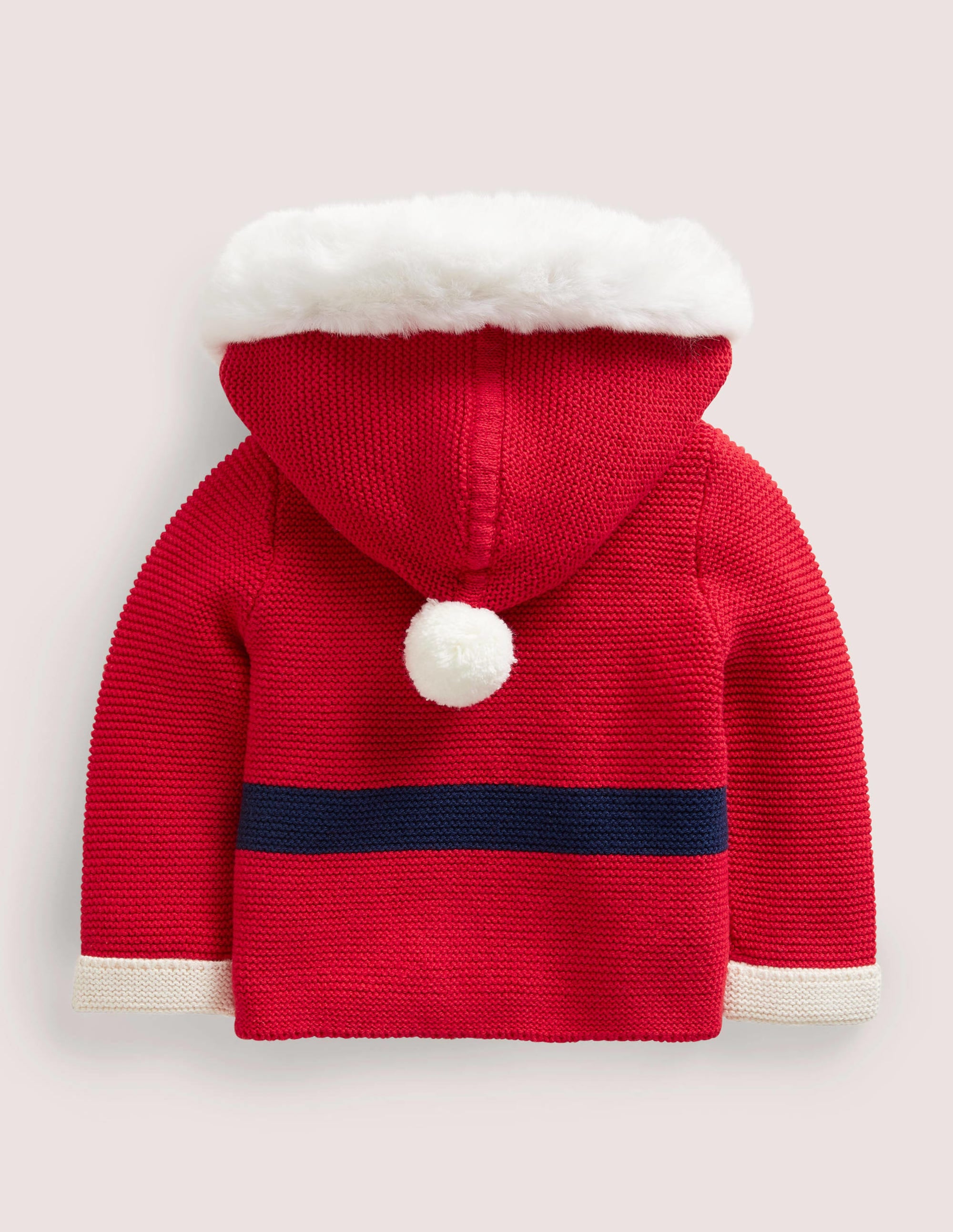 Red Santa Knitted Hooded Jacket-Rockabilly Red Santa - Image 2