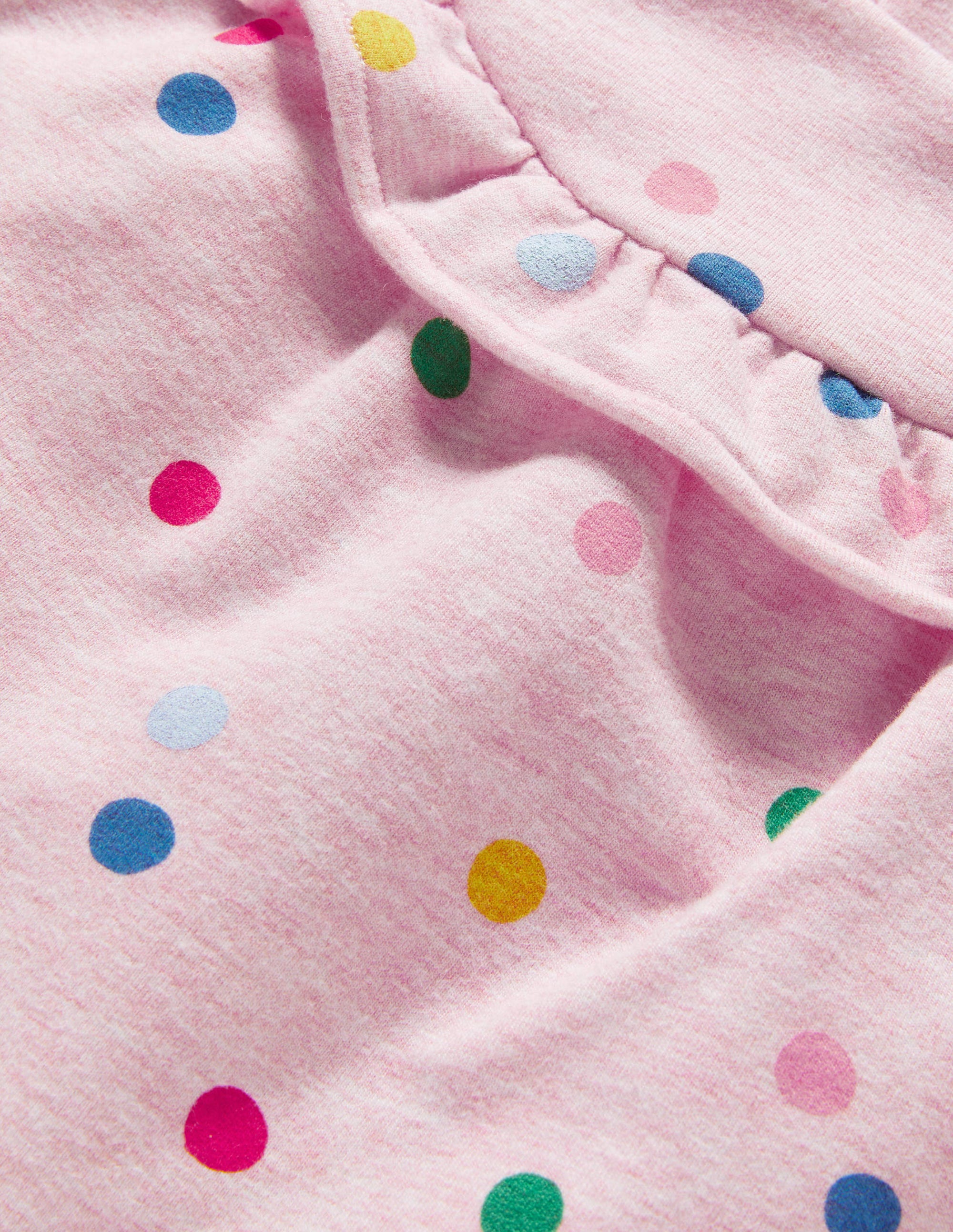 Cosy Ruffle Top-Pink Marl Painted Spot - Image 3