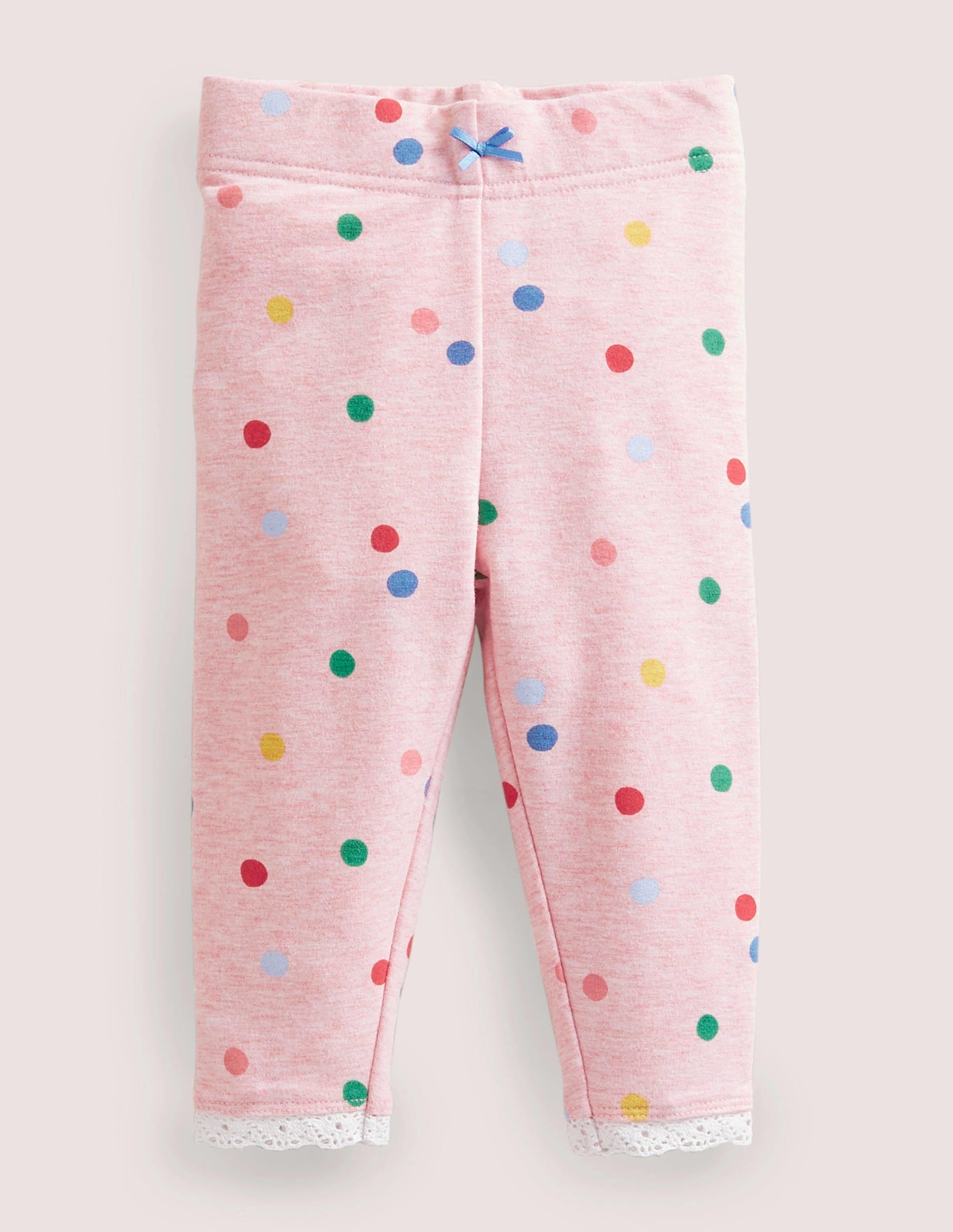 Rüschenleggings-Rosa Meliert, Gemalte Tupfen - Image 1