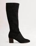 Stretchstiefel mit runder Zehenpartie-Schwarz