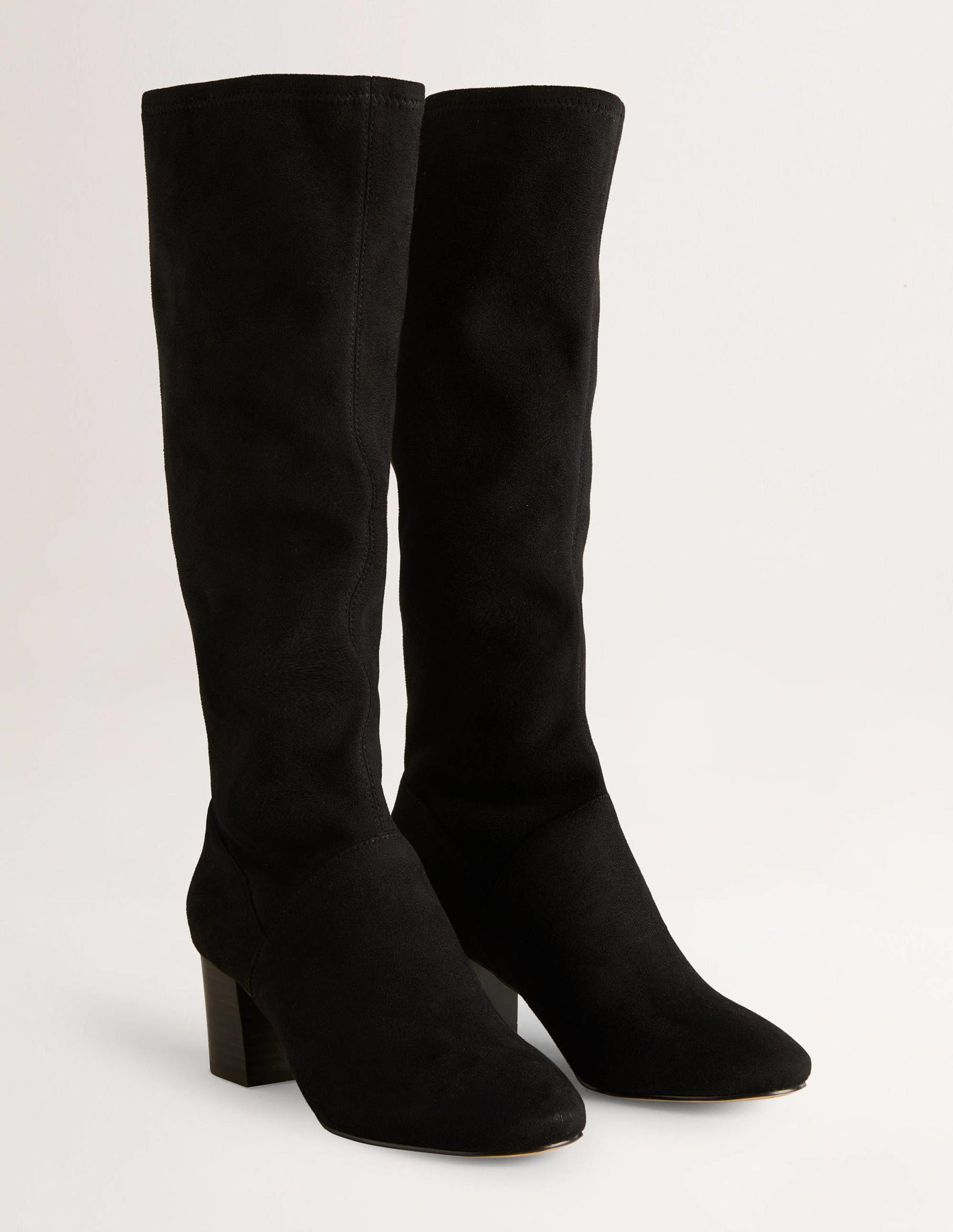 Stretchstiefel mit runder Zehenpartie-Schwarz-2