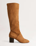 Stretchstiefel mit runder Zehenpartie-Eichelbraun