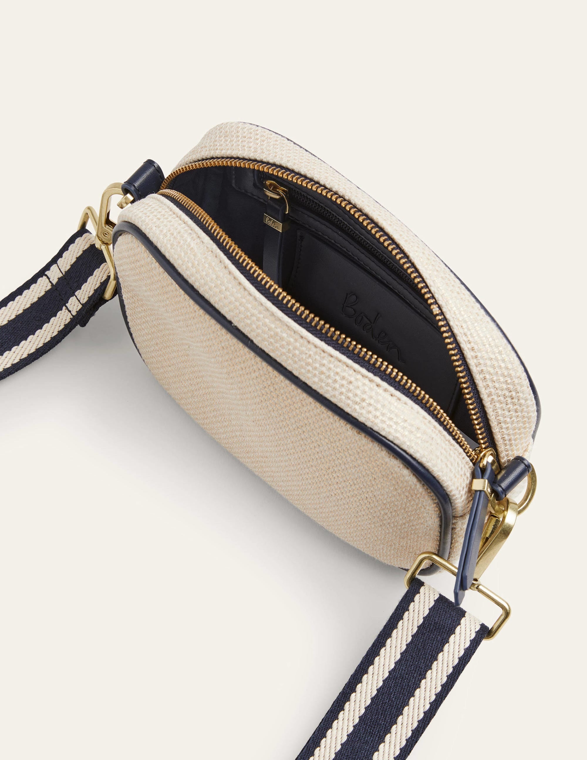 Sac à bandoulière en toile-Doré métallisé - Image 4