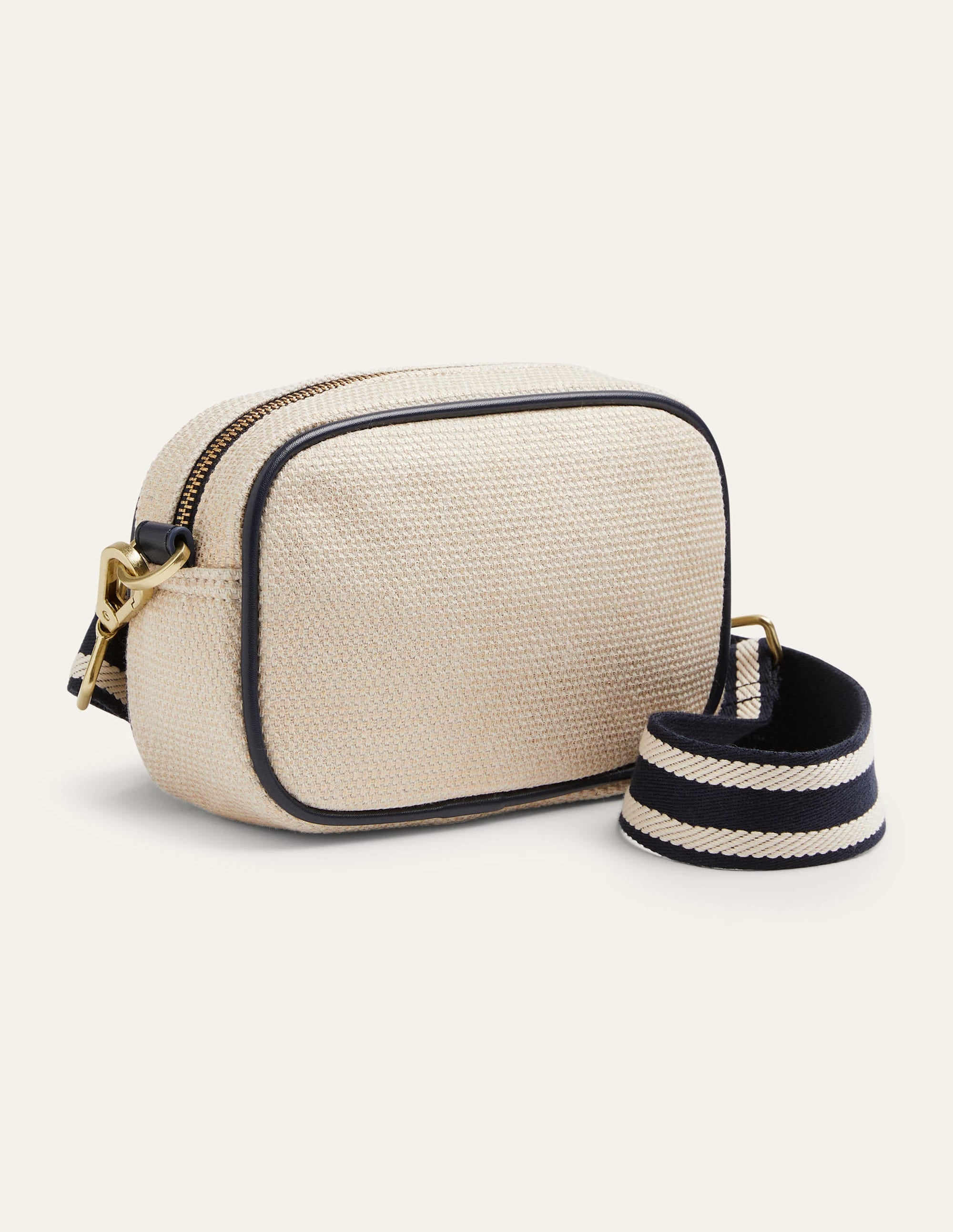 Sac à bandoulière en toile-Doré métallisé - Image 6