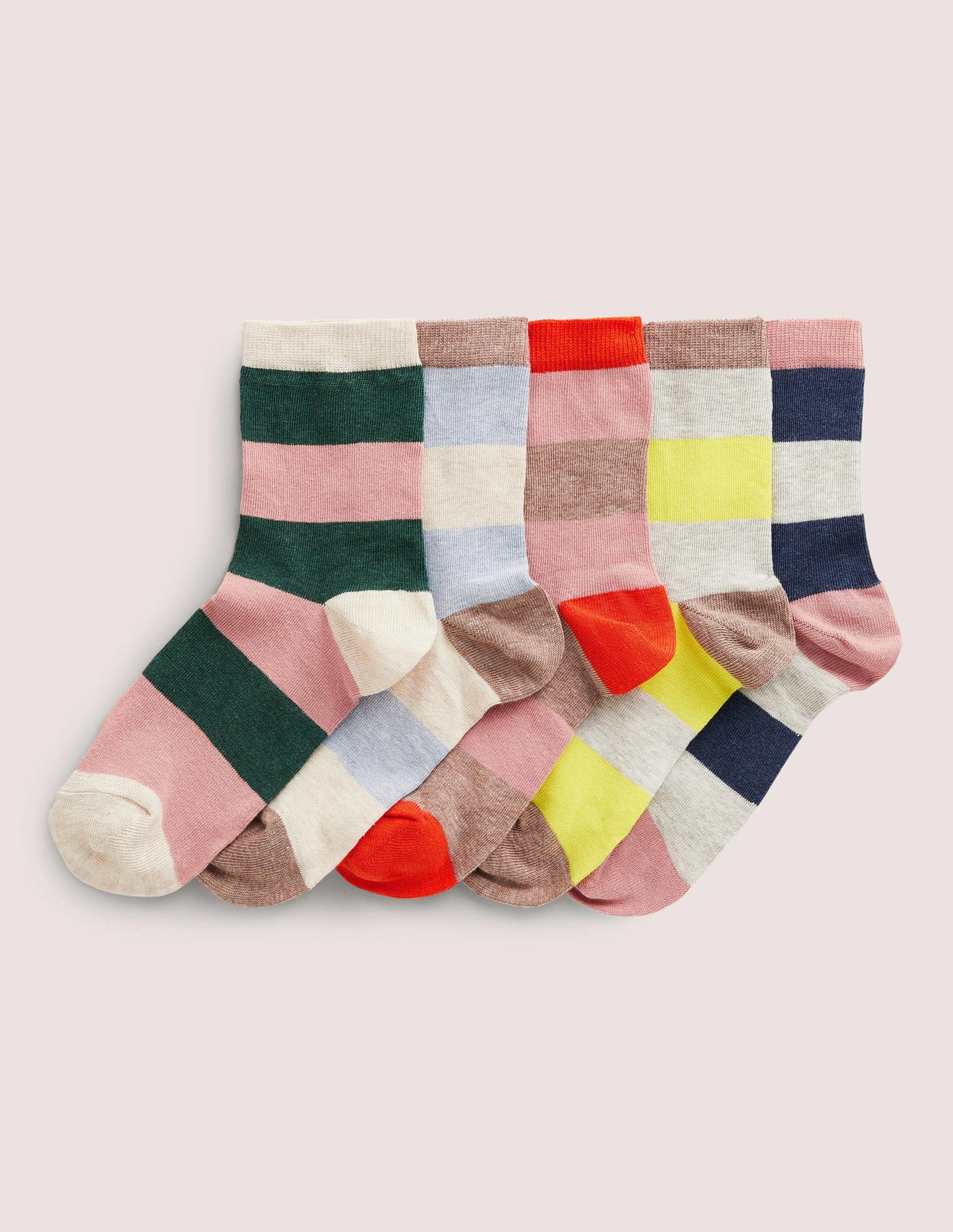 5 paires de socquettes-Rayé multi-1