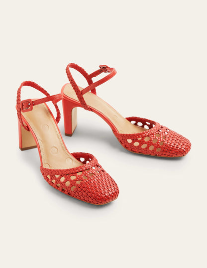 Ellie Woven Leather Courts-Aurora Red