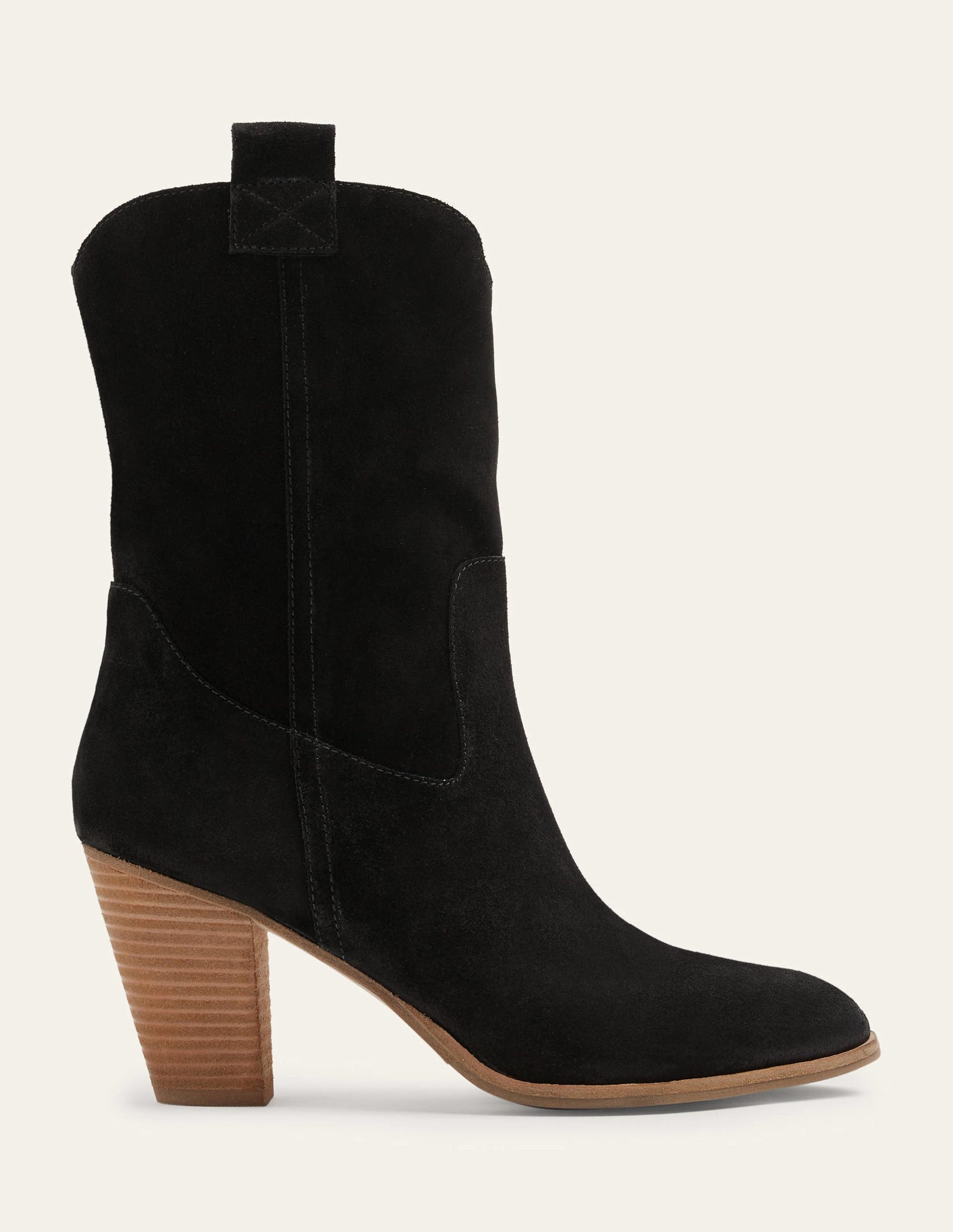 Pull-on Western Boot-Black Suede-1