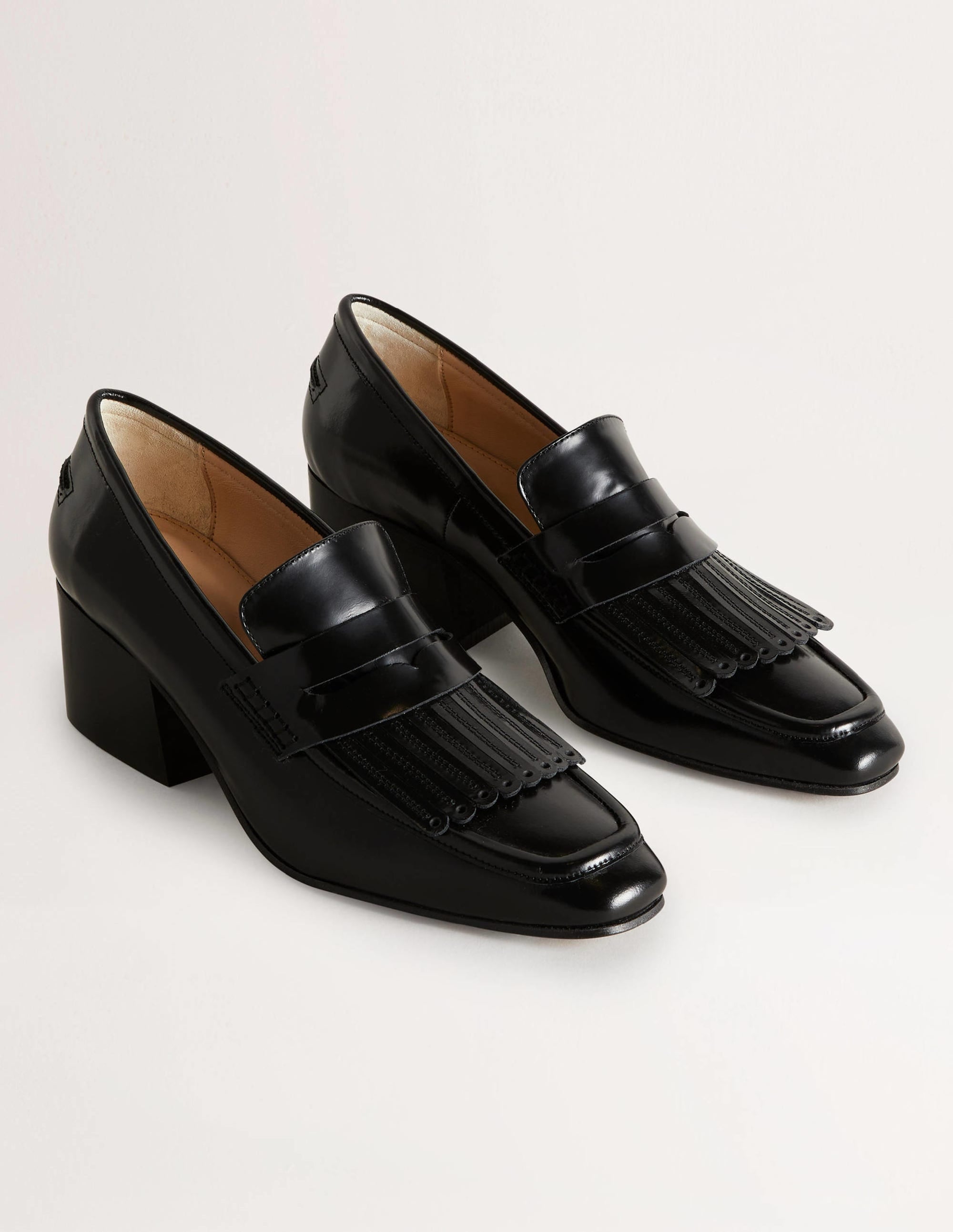 Block Heel Loafers-Black - Image 2