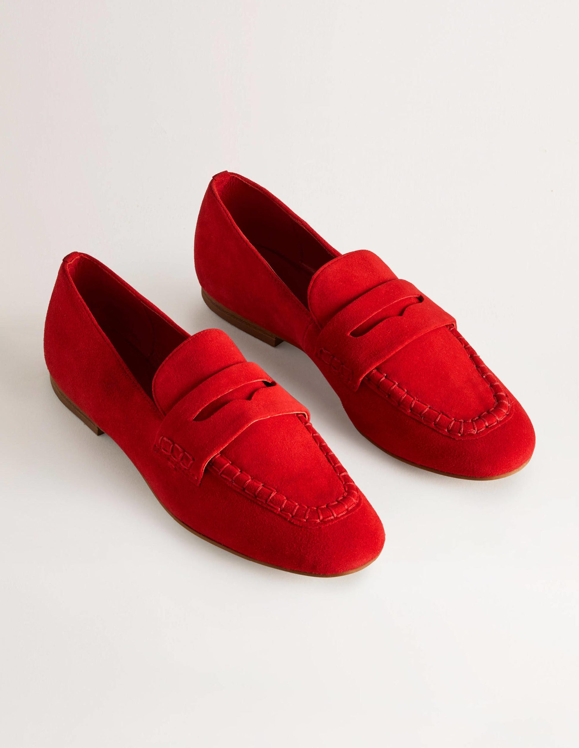 Mocassins en daim-Rouge fusée-2