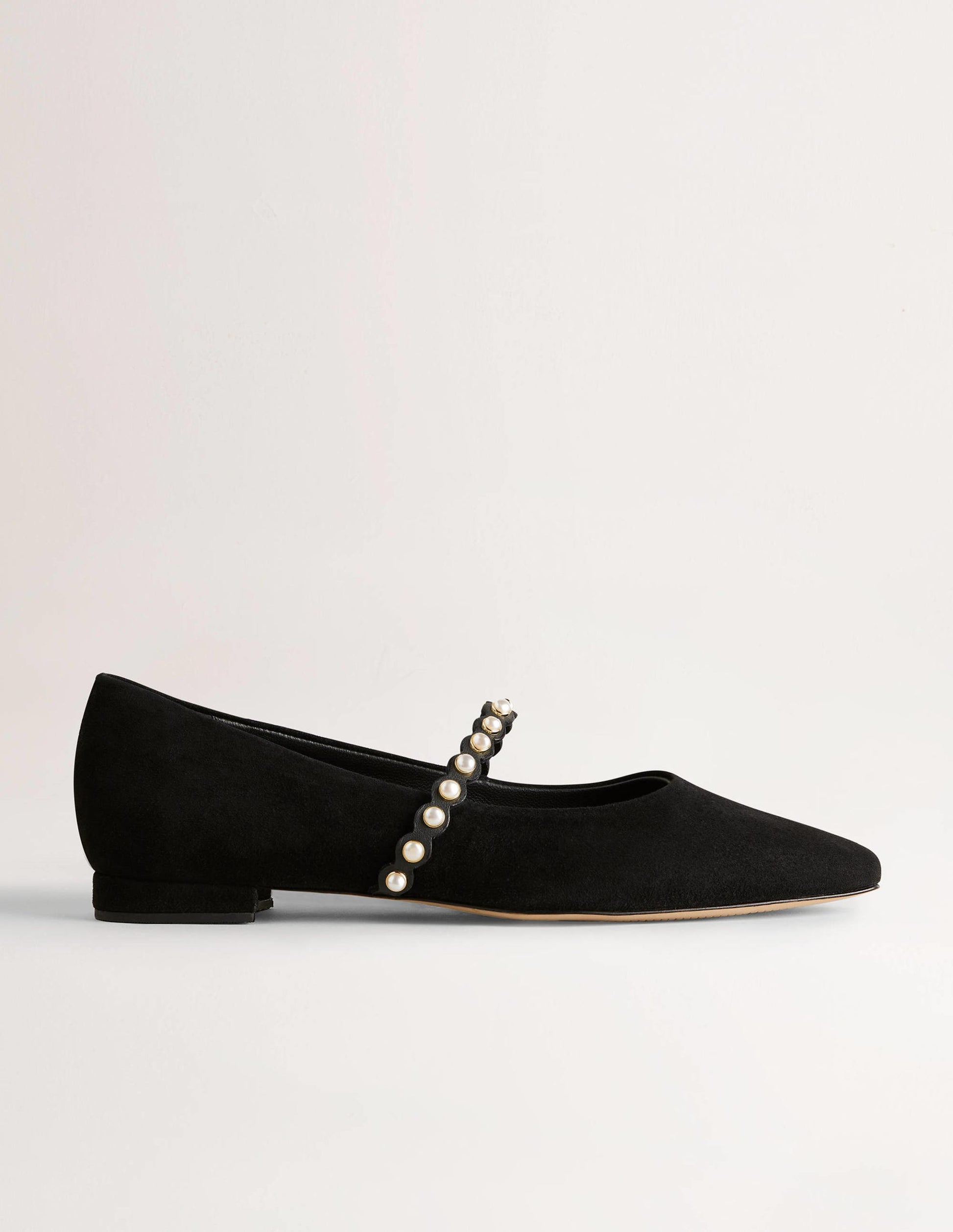 Ballerinas mit Perlenriemen-Schwarz-2