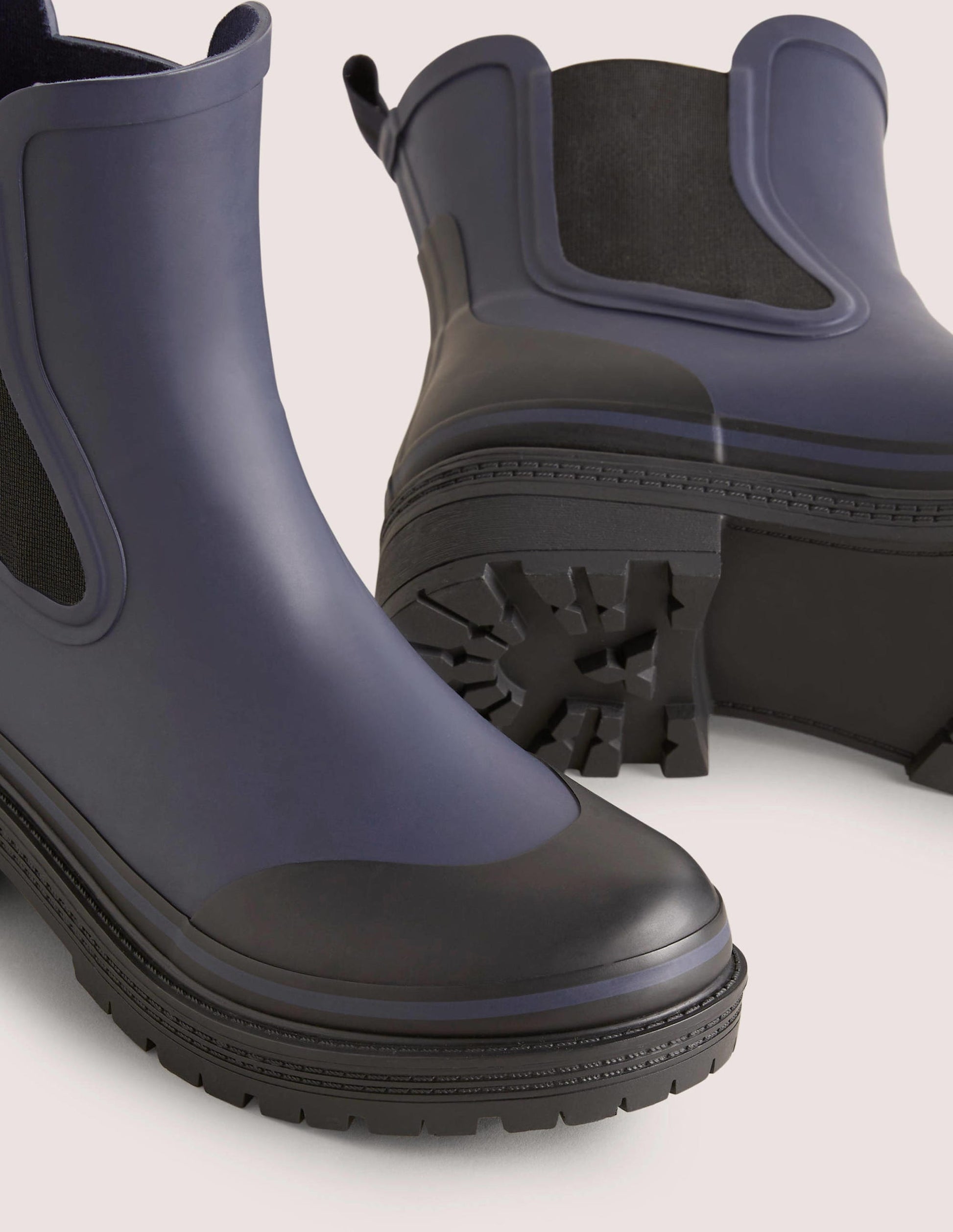 Bottines de pluie chelsea-Bleu marine-3