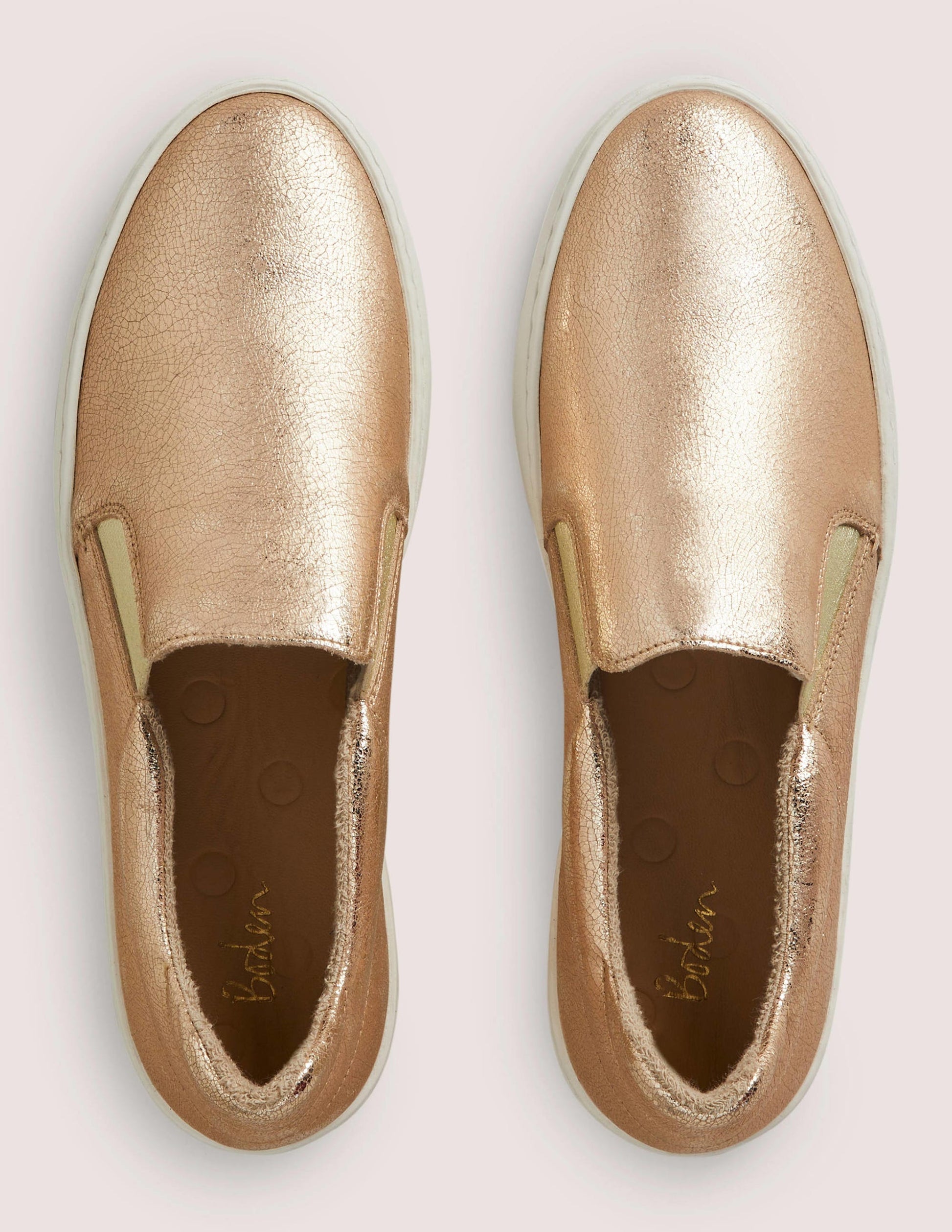 Baskets sans lacets-Doré métallisé-4