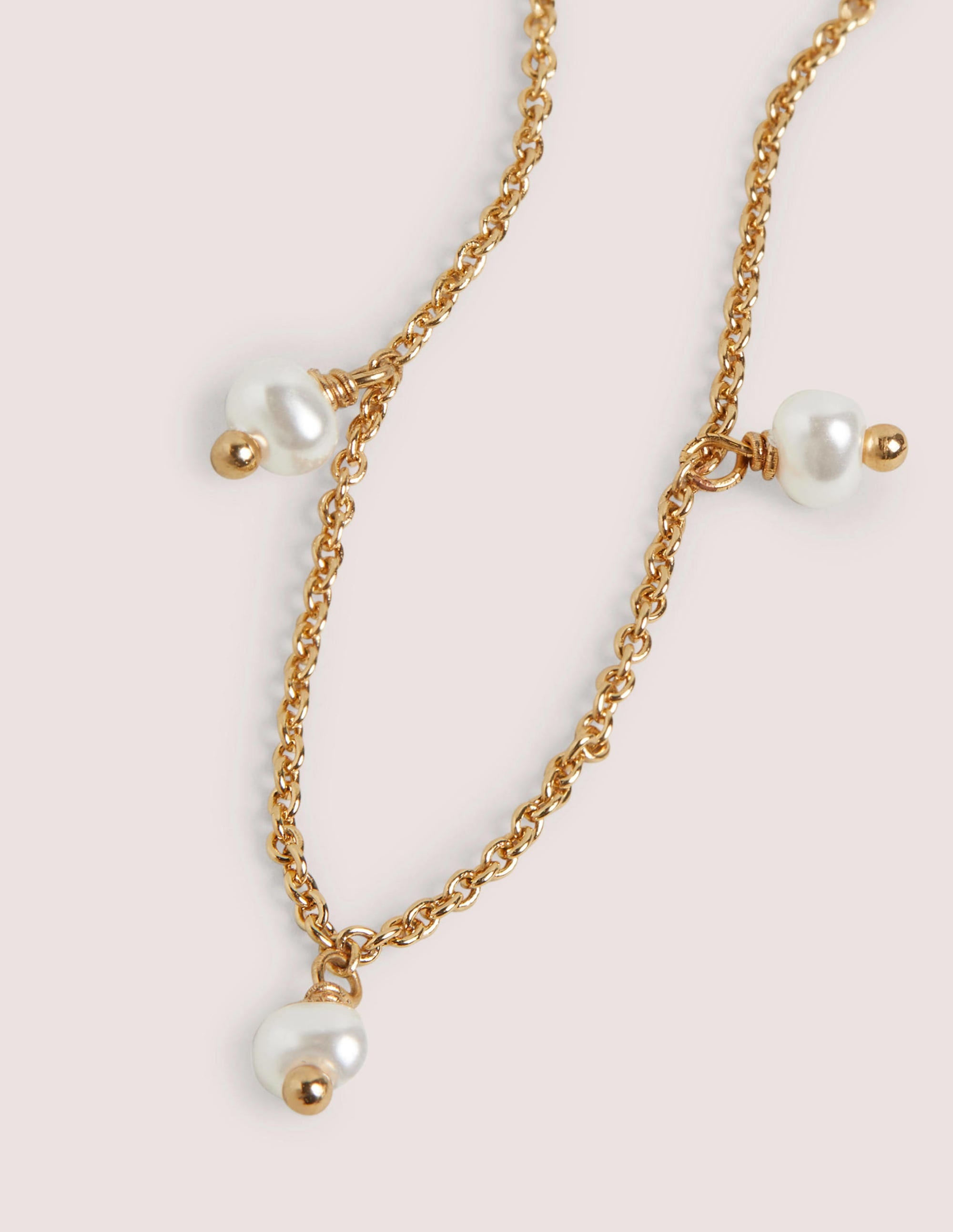 Dezente Kette mit Schmucksteinen-Perlweiß - Image 2