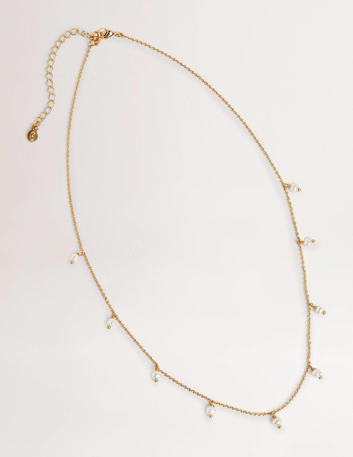 Dezente Kette mit Schmucksteinen-Perlweiß - Image 1