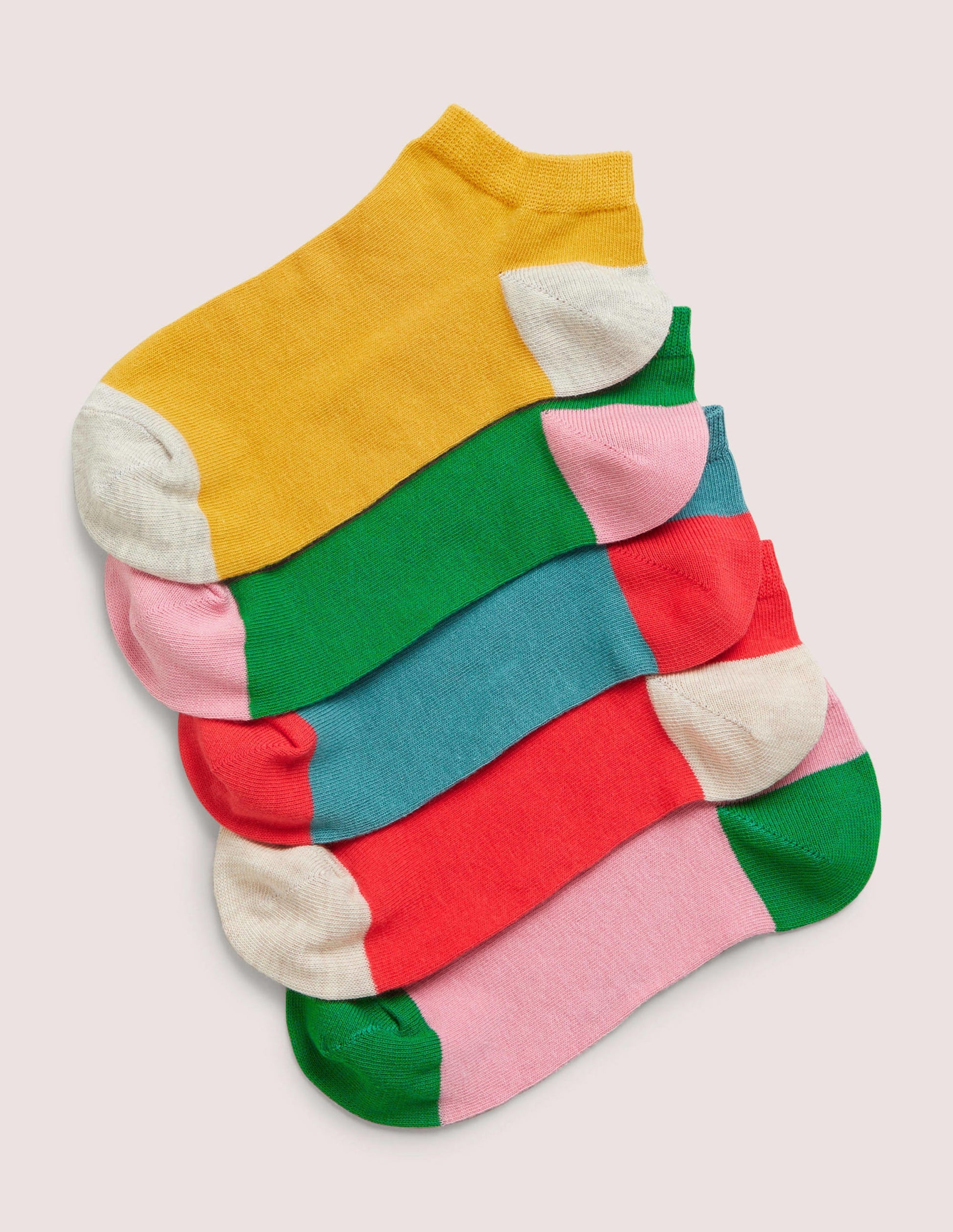 5 Pack Trainer Socks-Multi Rainbow-1