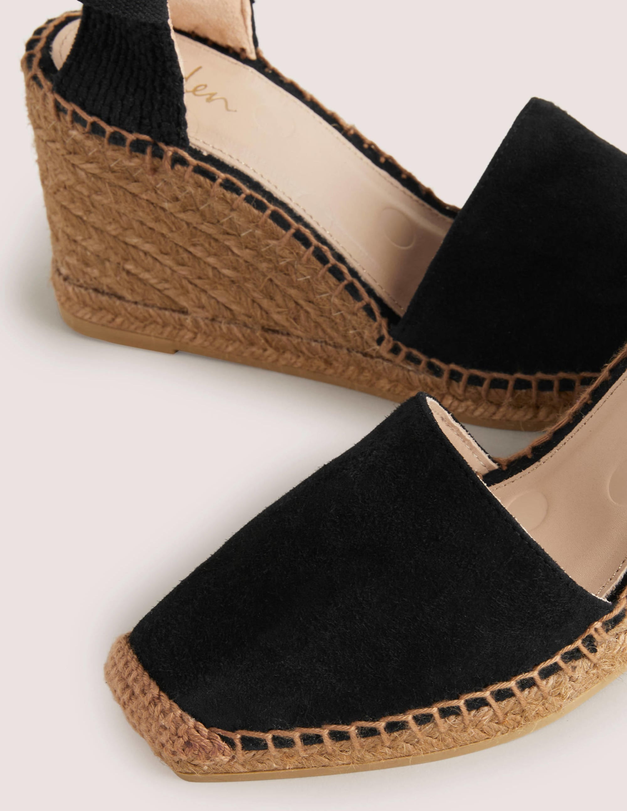 Compensées façon espadrilles à bout carré-Noir - Image 3