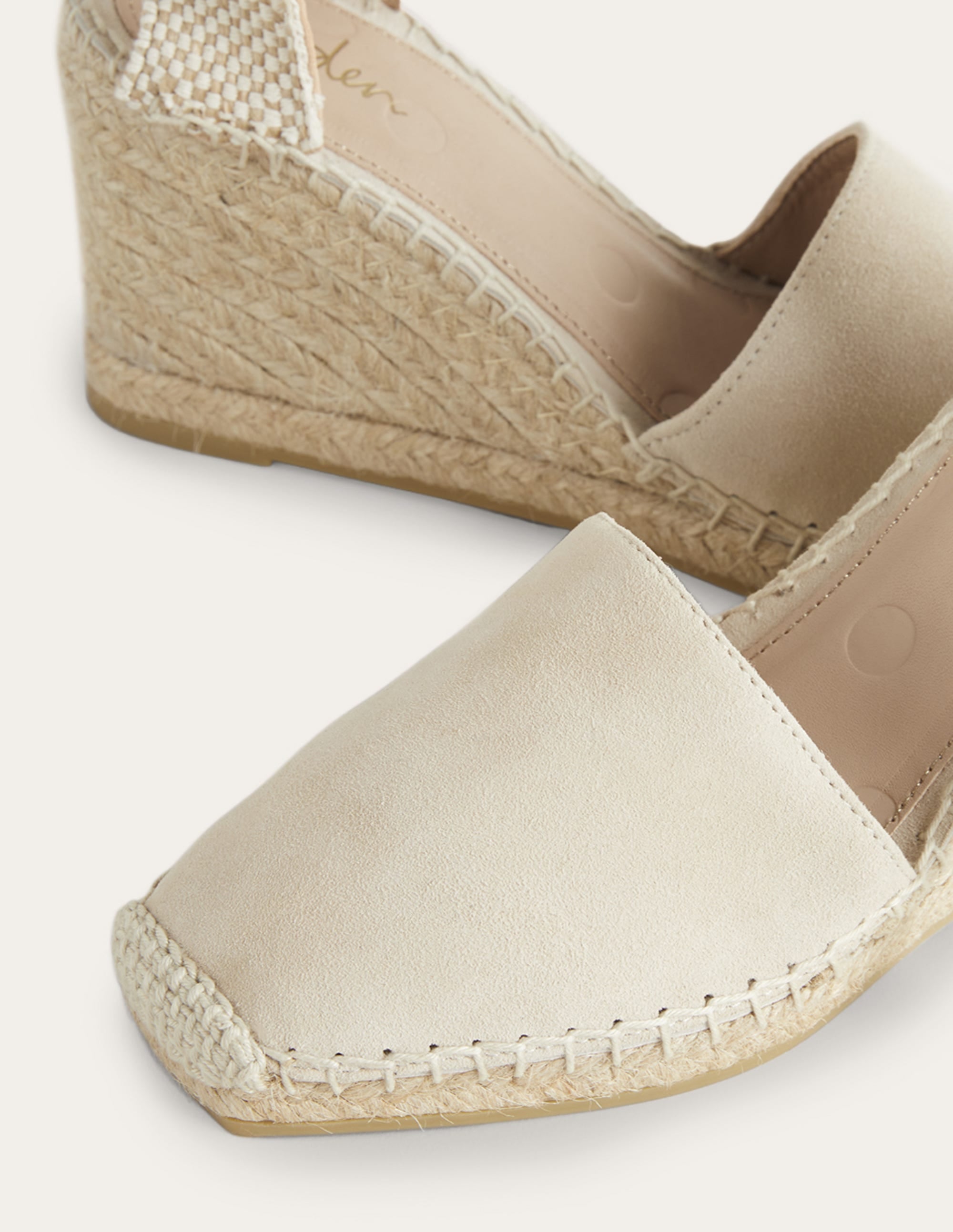 Espadrilles mit Keilabsatz und eckiger Zehenpartie-Hellbeige - Image 3