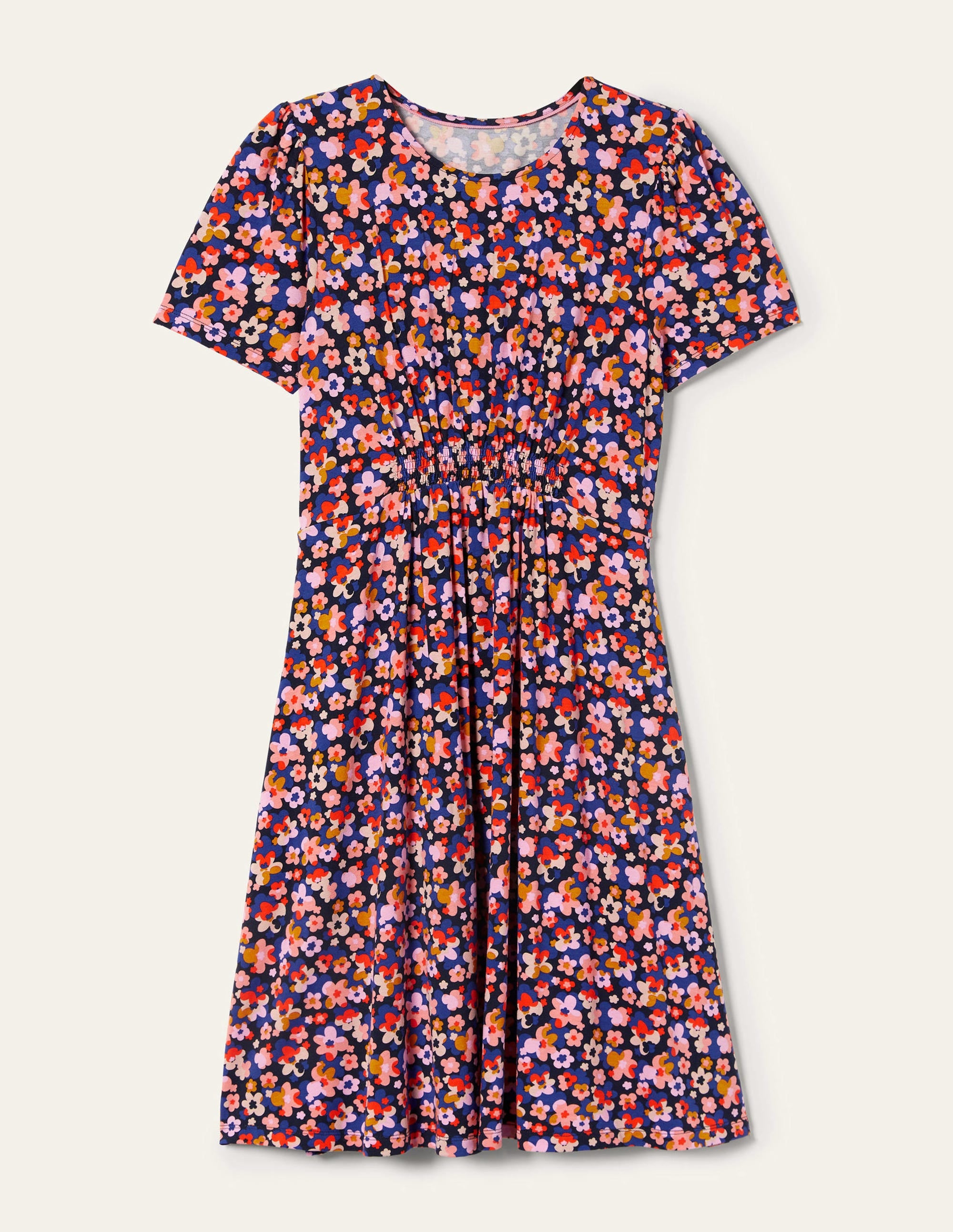 Jerseykleid mit Rundhalsausschnitt-Französisches Navy, Abstraktes Muster - Image 9
