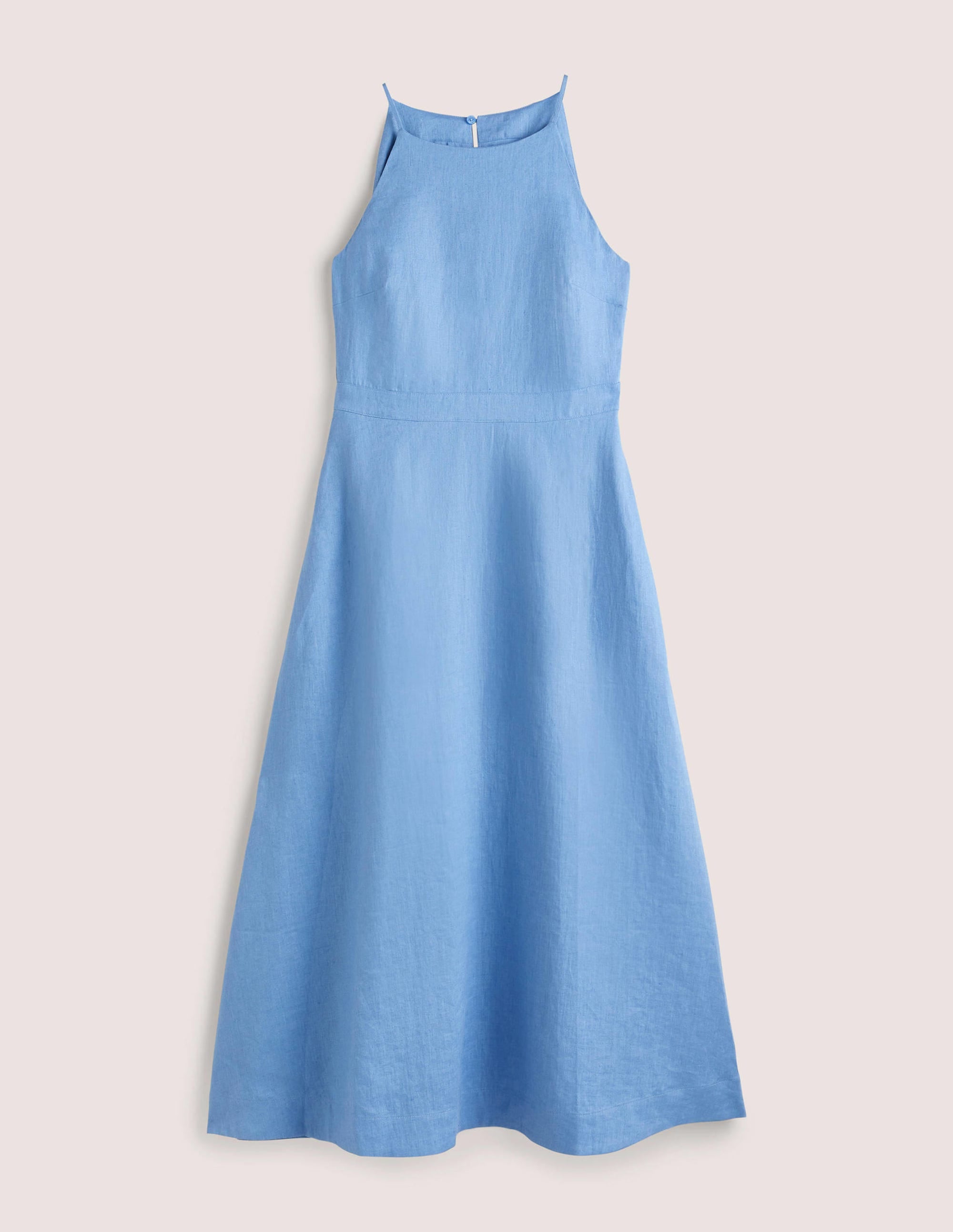 Neckholder-Midikleid aus Leinen-Rivierablau - Image 6